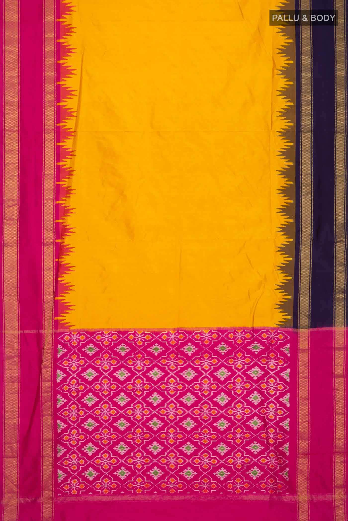 Yellow Pochampally Silk Saree