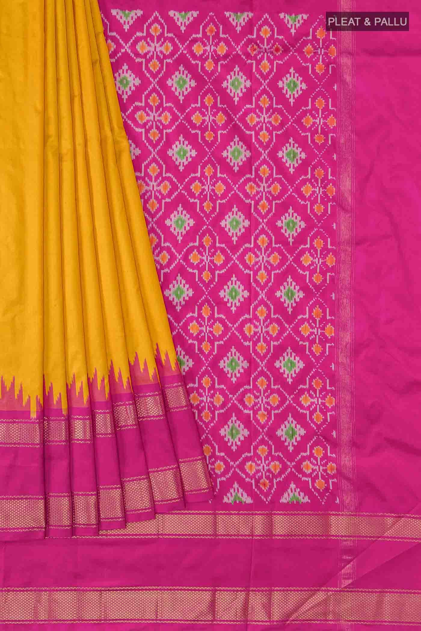 Yellow Pochampally Silk Saree