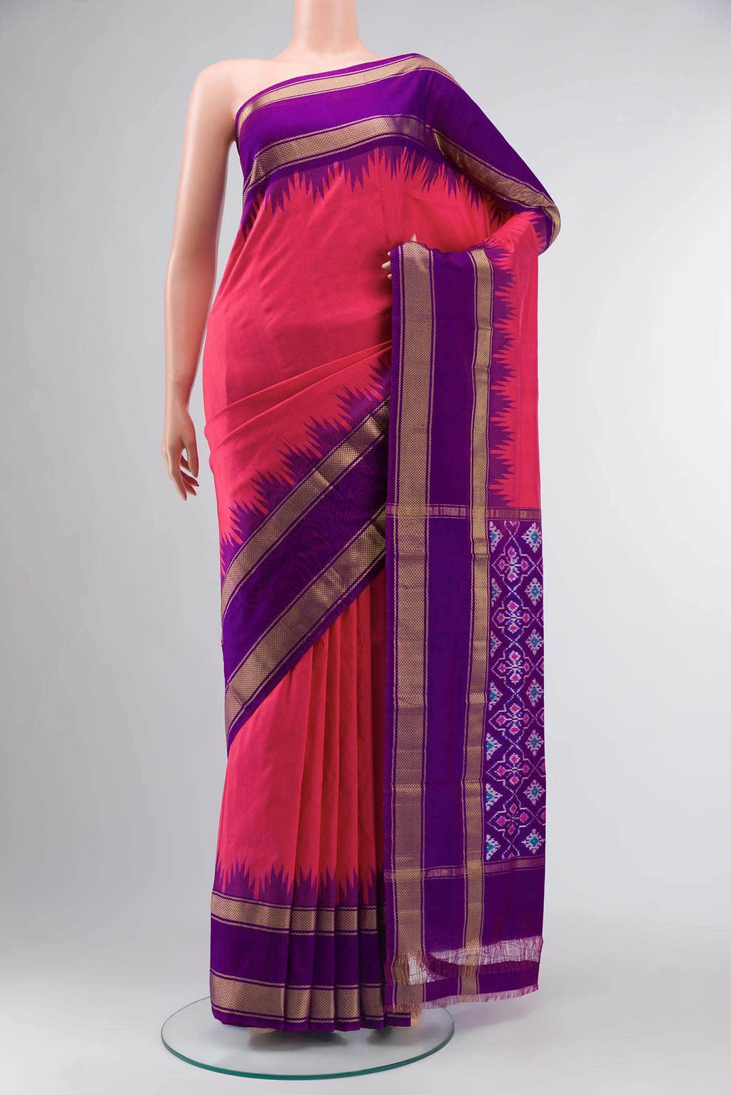 Pink Pochampally Silk Saree