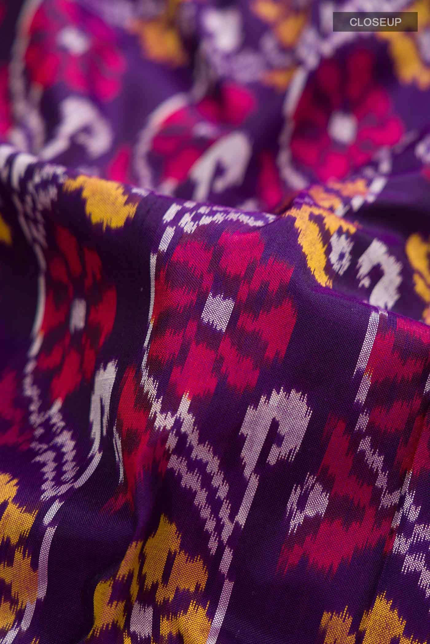 Violet Pochampally Silk Saree