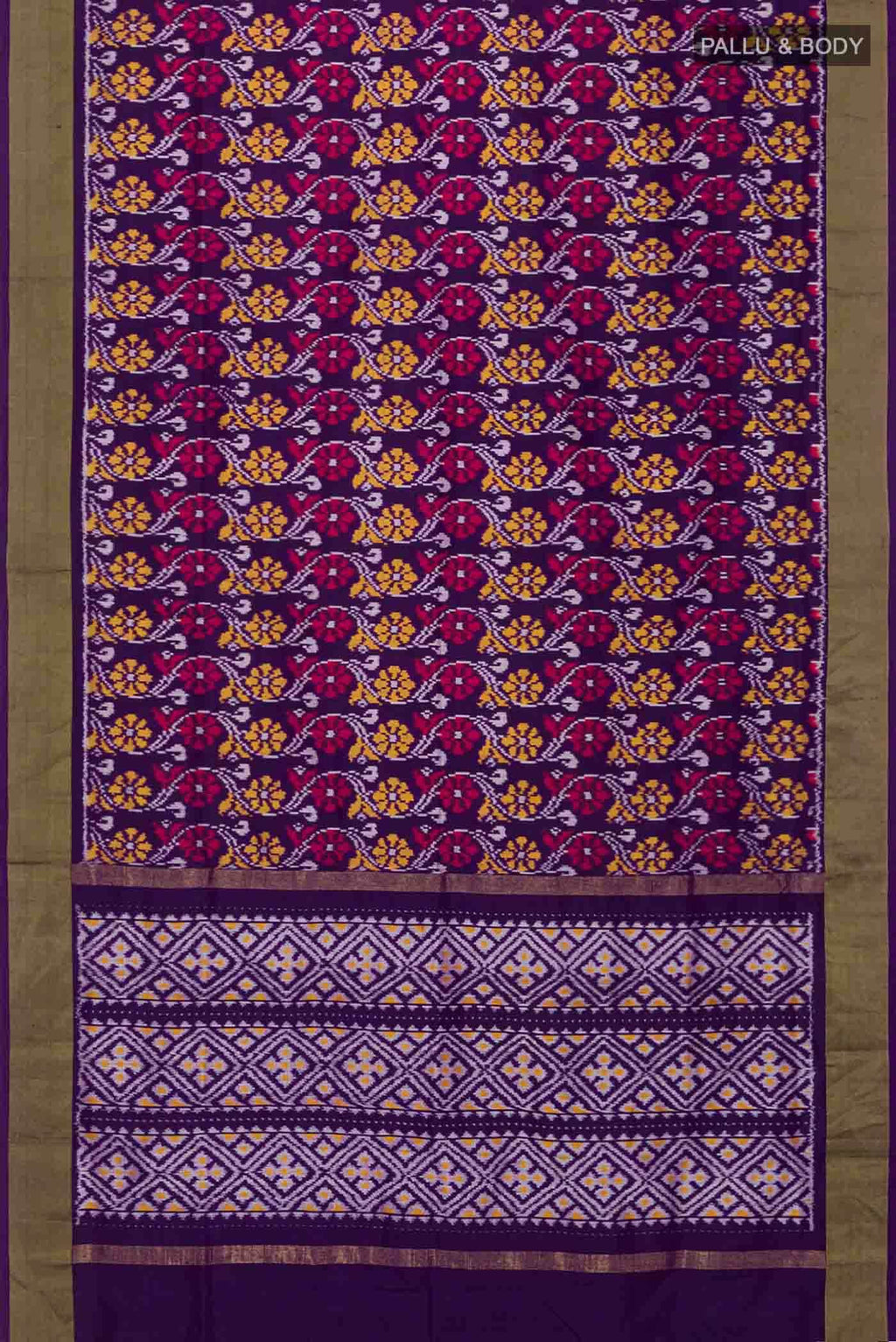 Violet Pochampally Silk Saree