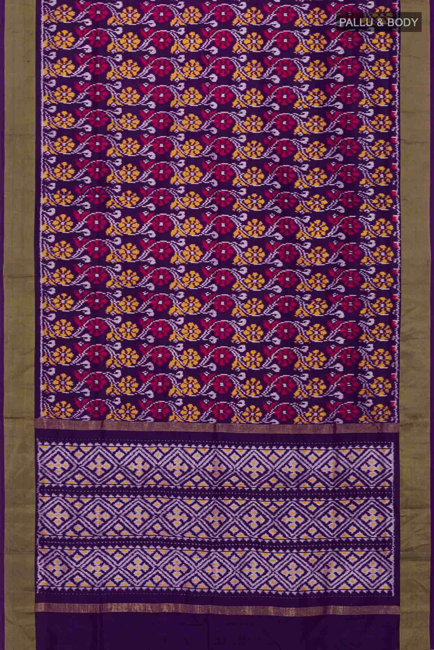 Violet Pochampally Silk Saree