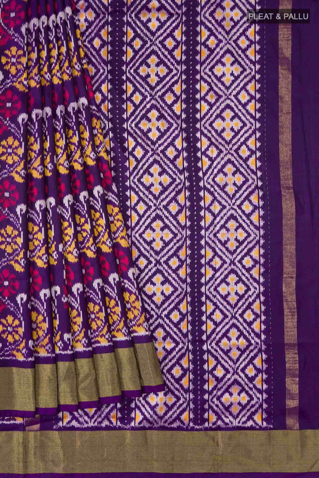 Violet Pochampally Silk Saree