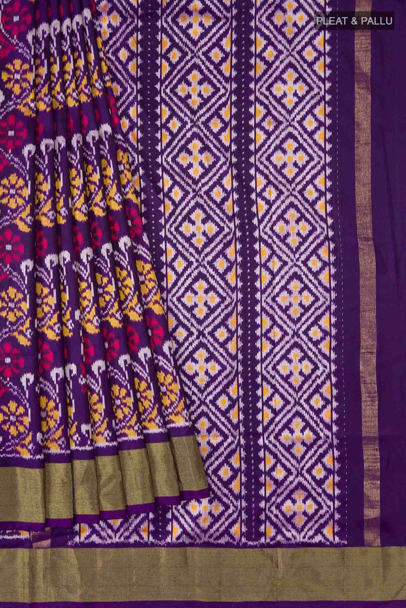 Violet Pochampally Silk Saree