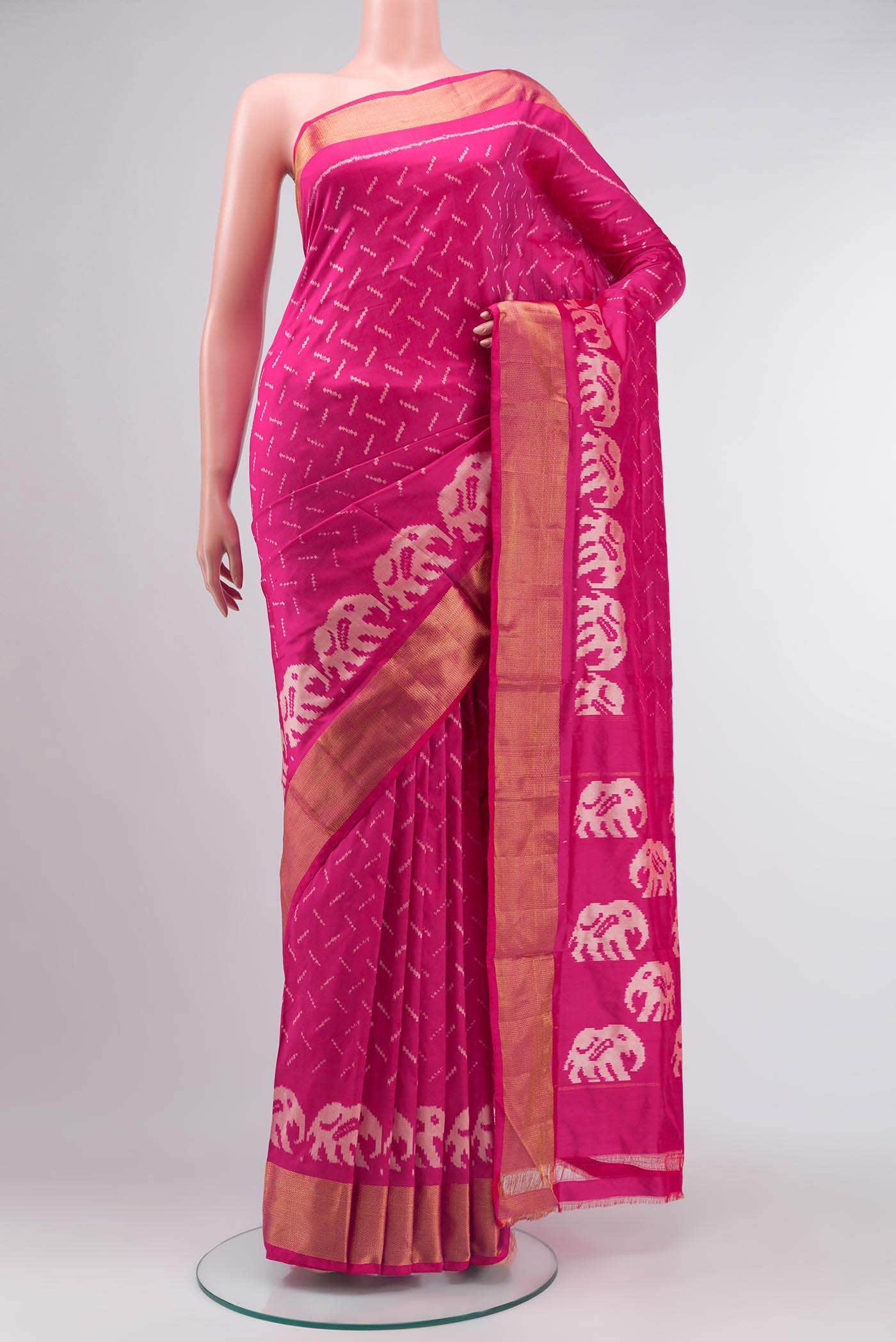 Pink Pochampally Silk Saree