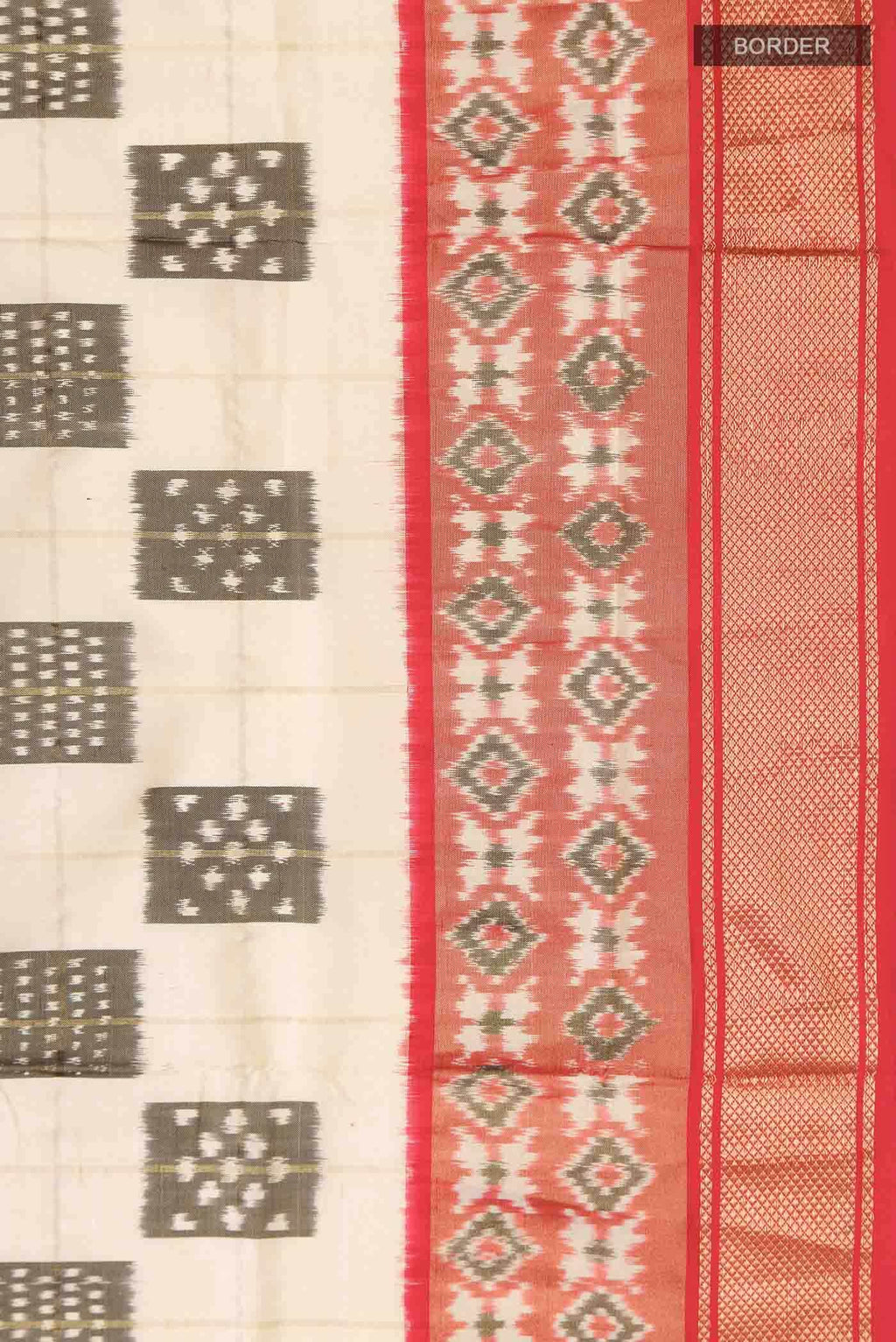 Cream Pochampally Silk Saree