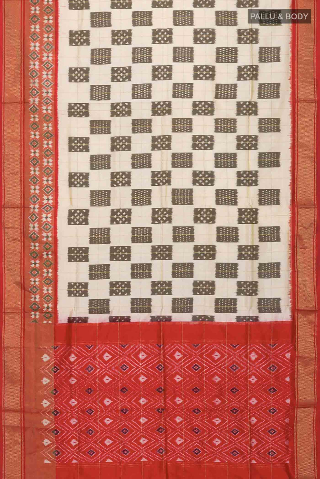 Cream Pochampally Silk Saree