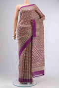 Purple Printed Silk Saree