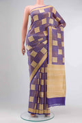 Violet Printed Silk Saree