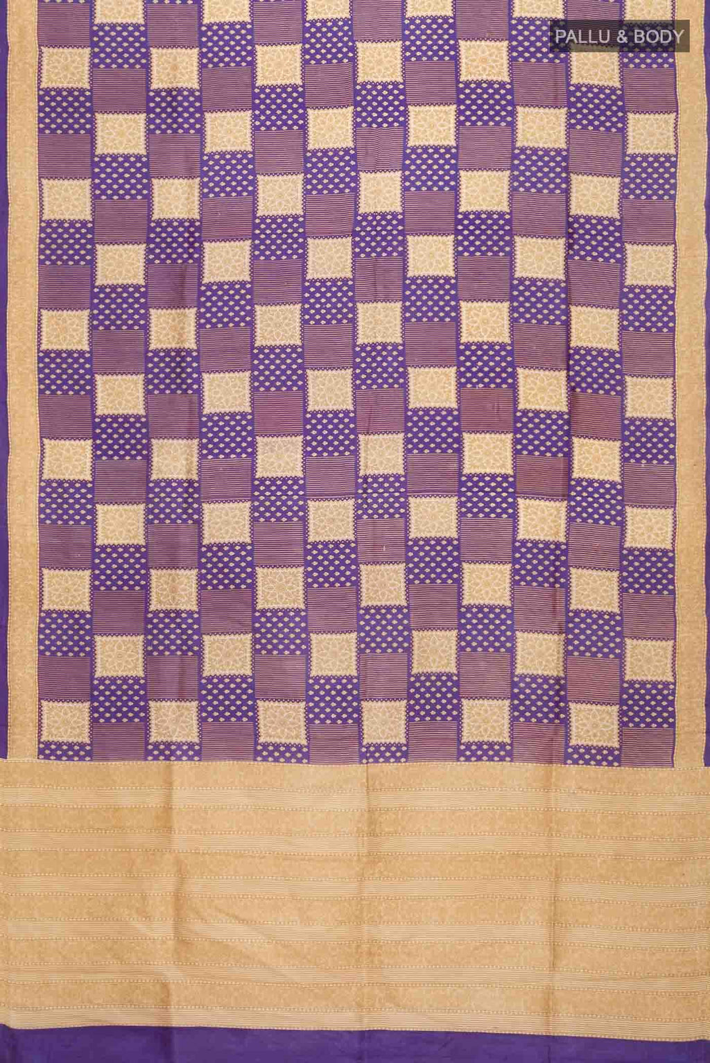 Violet Printed Silk Saree