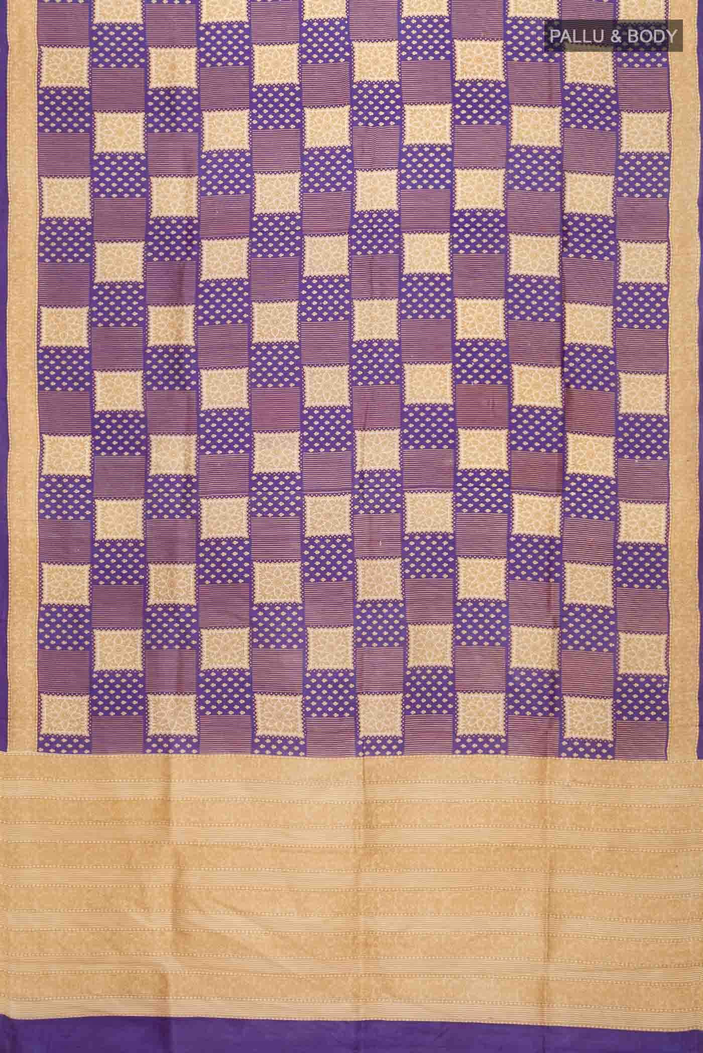 Violet Printed Silk Saree