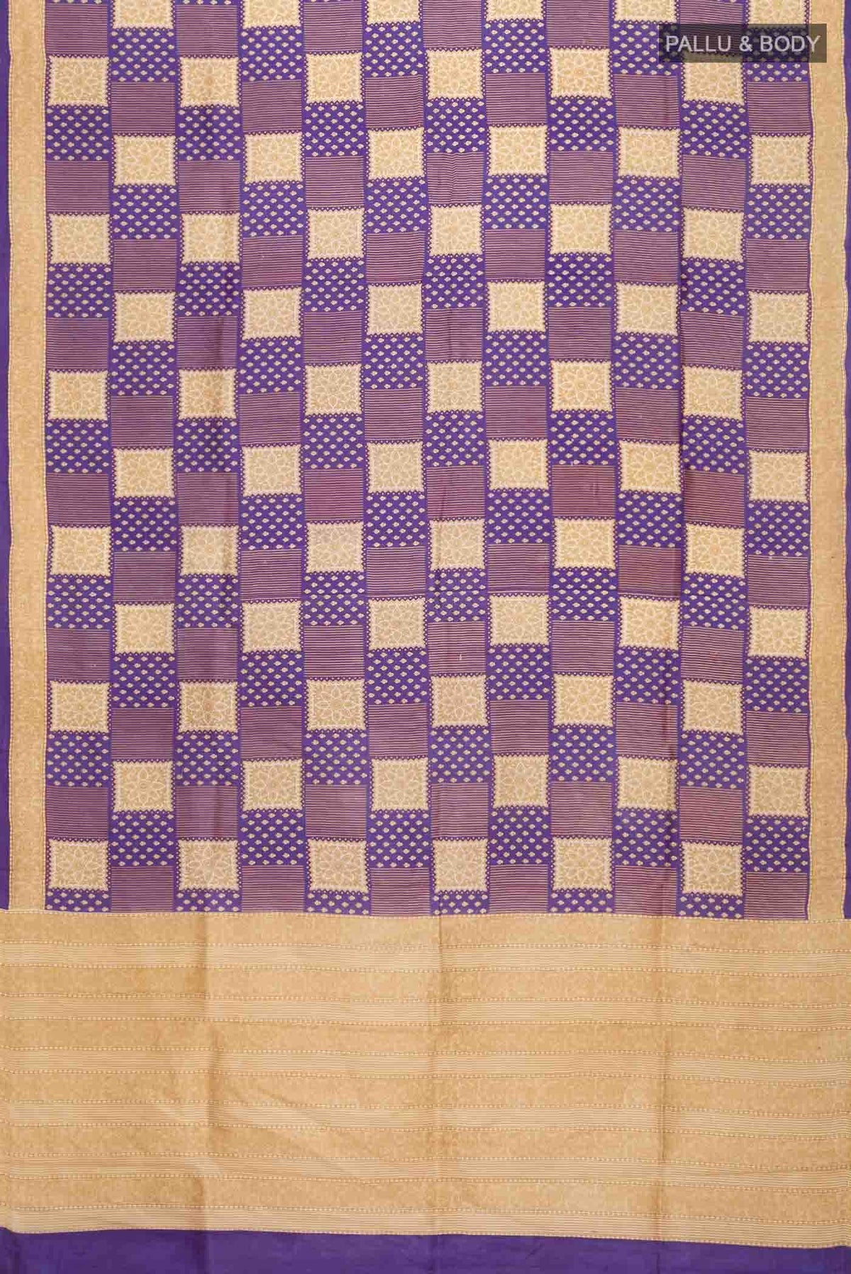Violet Printed Silk Saree