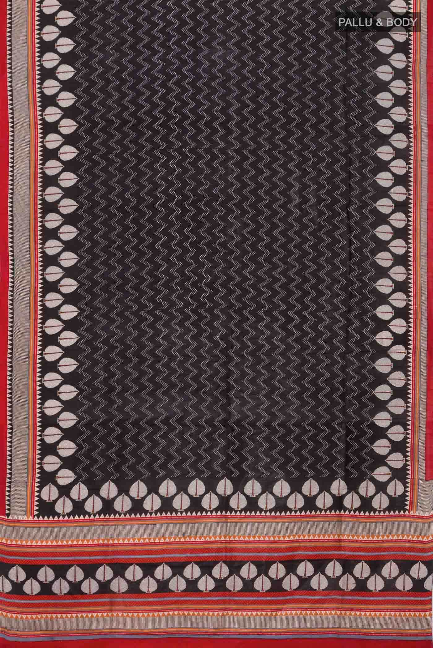 Black Printed Silk Saree