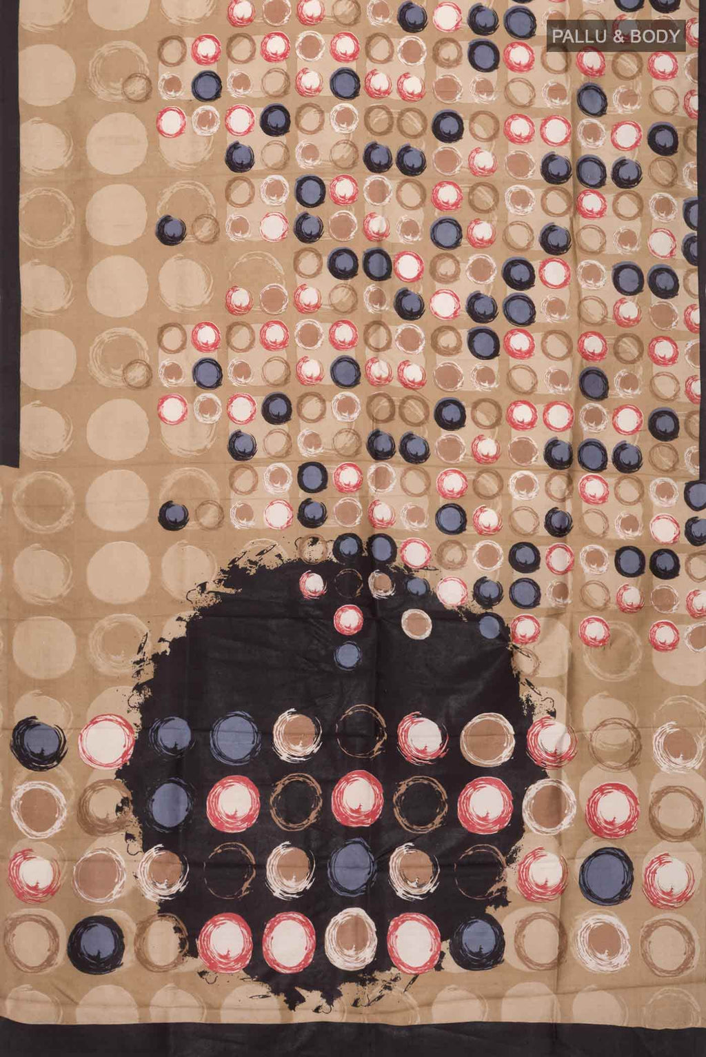 Brown Printed Silk Saree