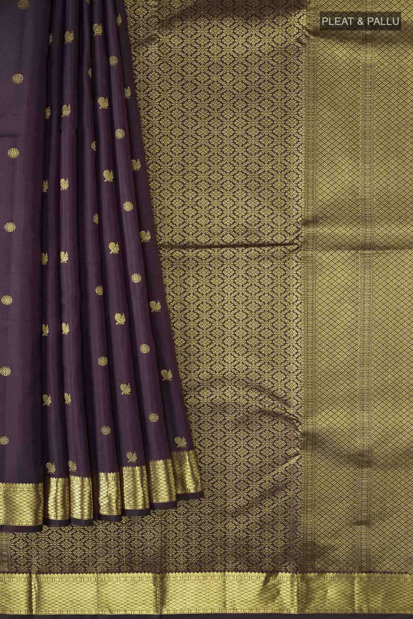 Purple Kanchipuram Silk Saree
