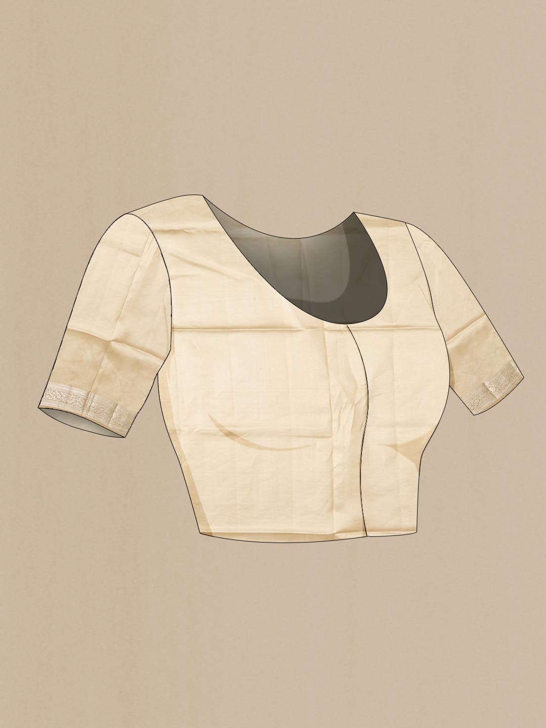 Beige Banarasi Silk Saree