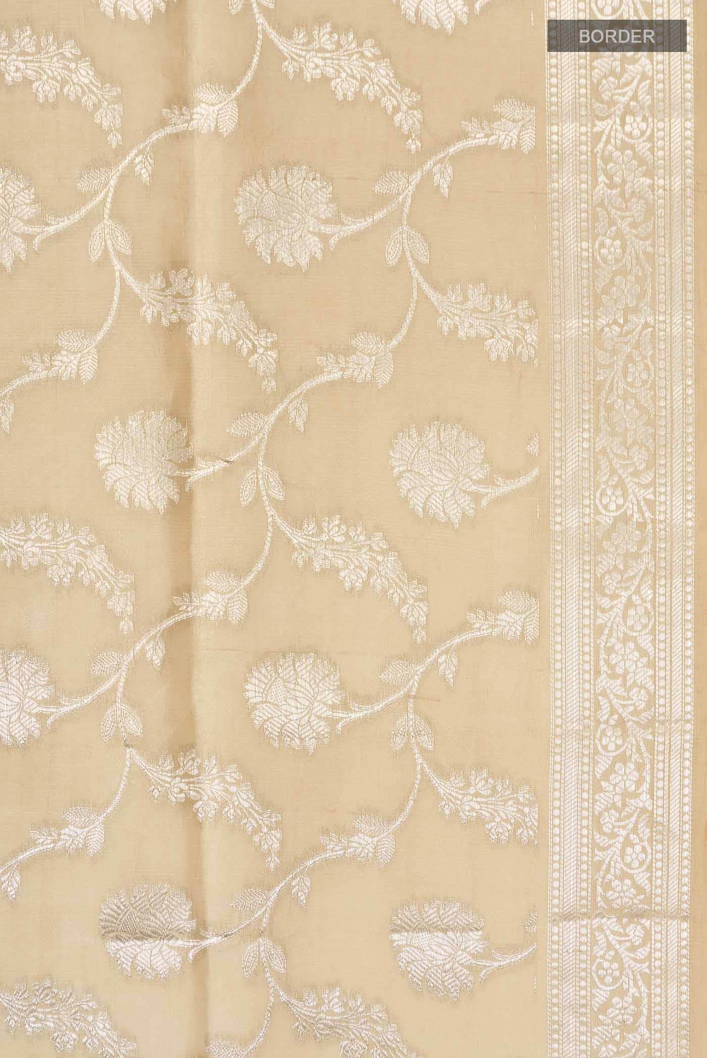 Beige Banarasi Silk Saree