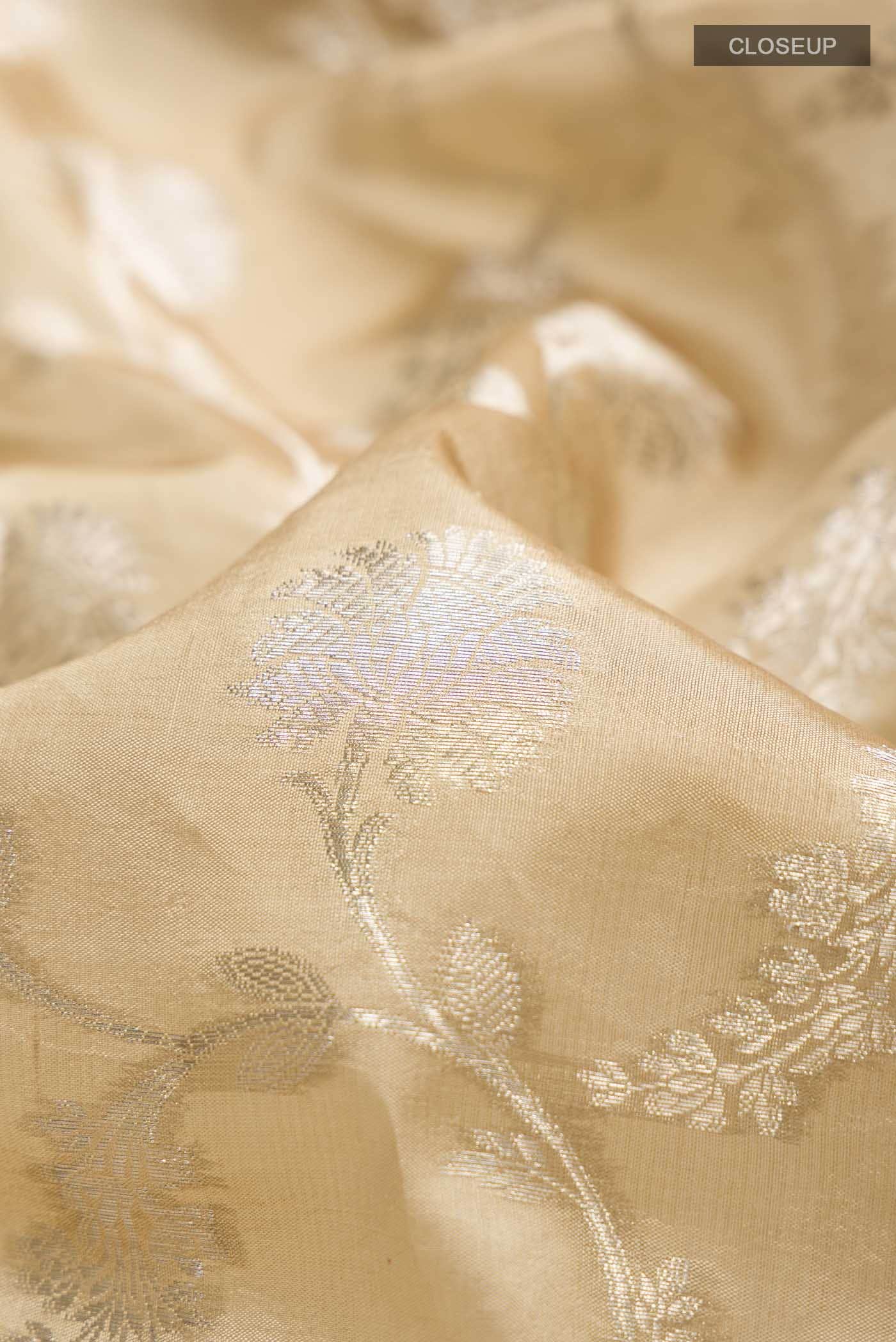 Beige Banarasi Silk Saree