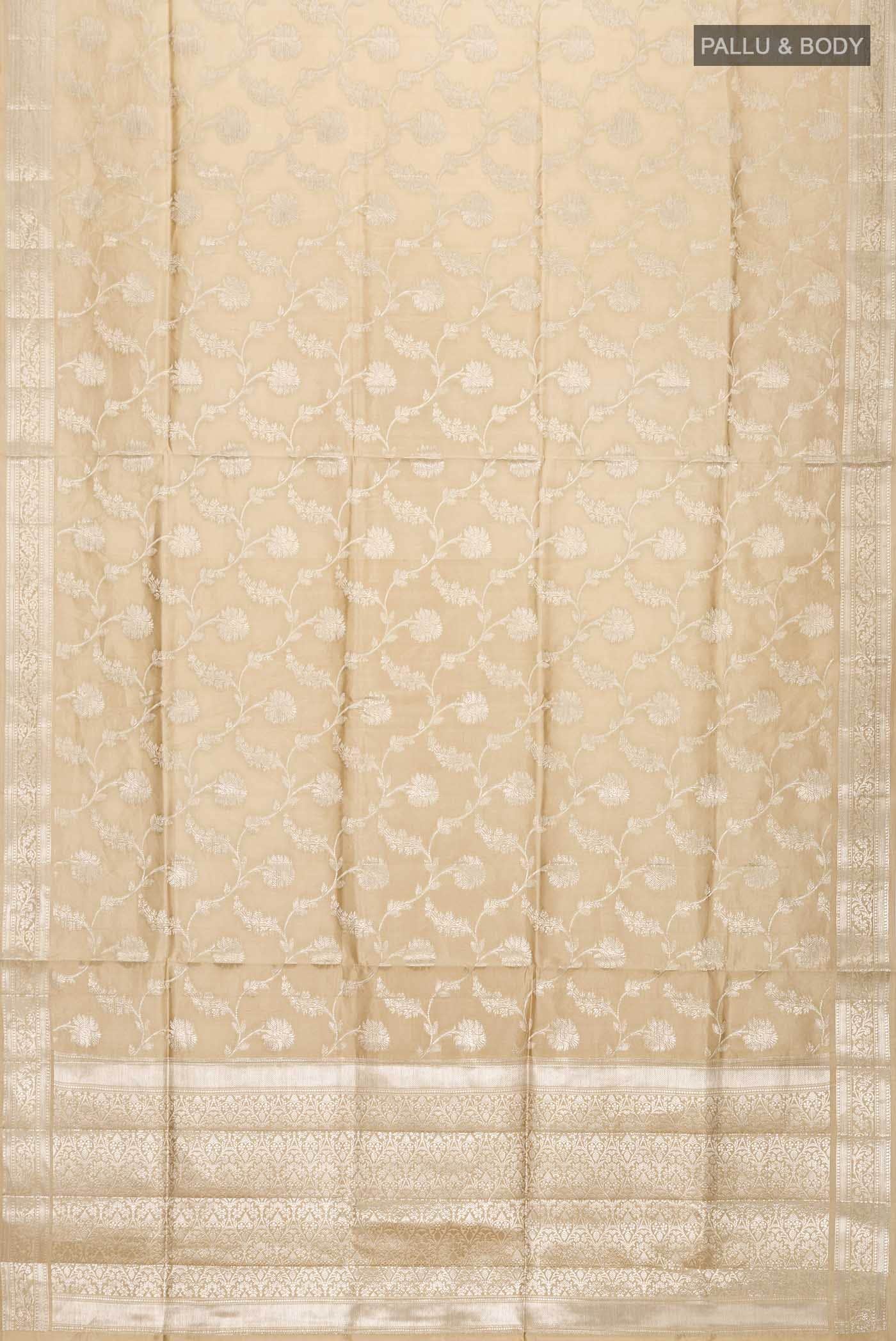 Beige Banarasi Silk Saree