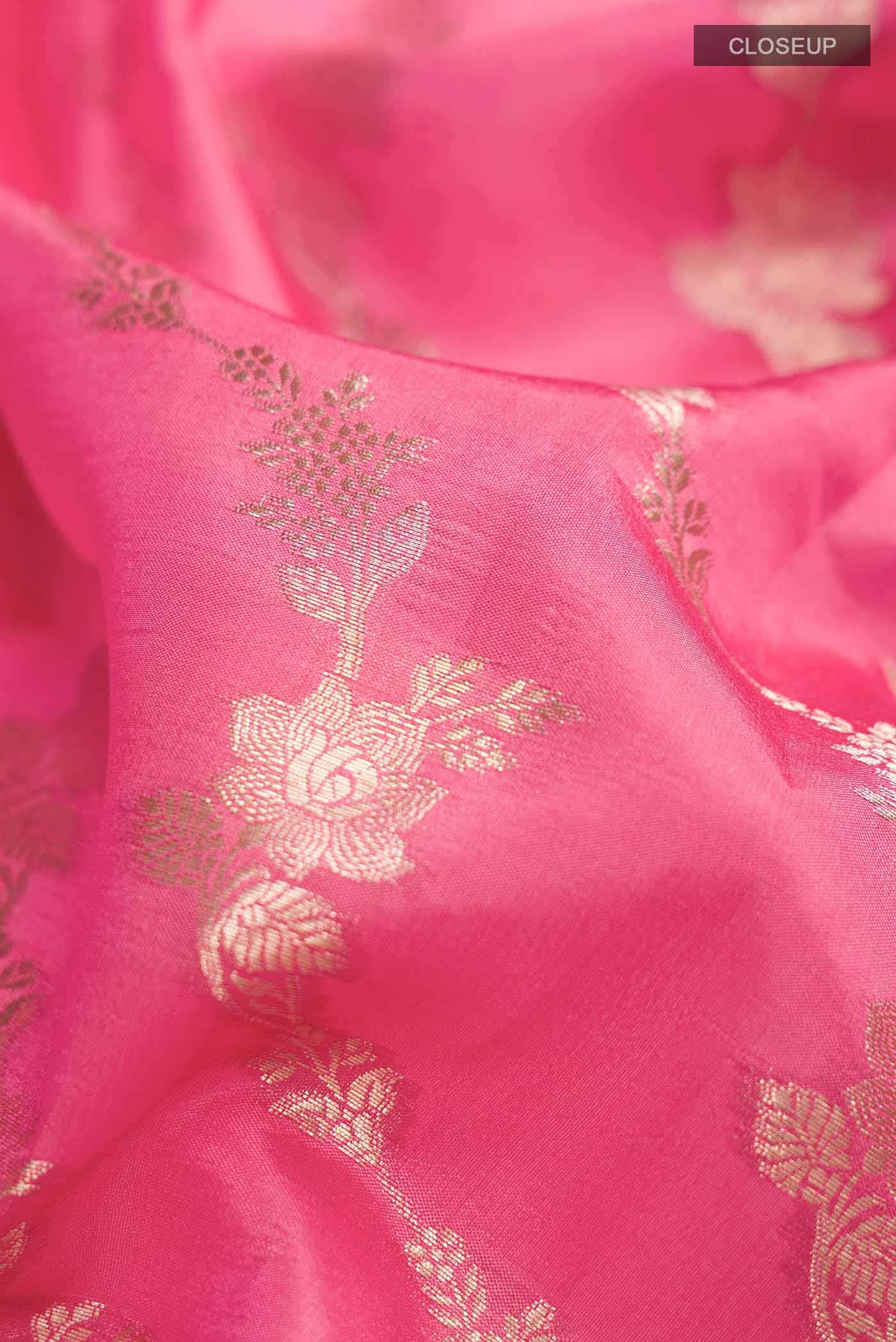 Pink Banarasi Silk Saree