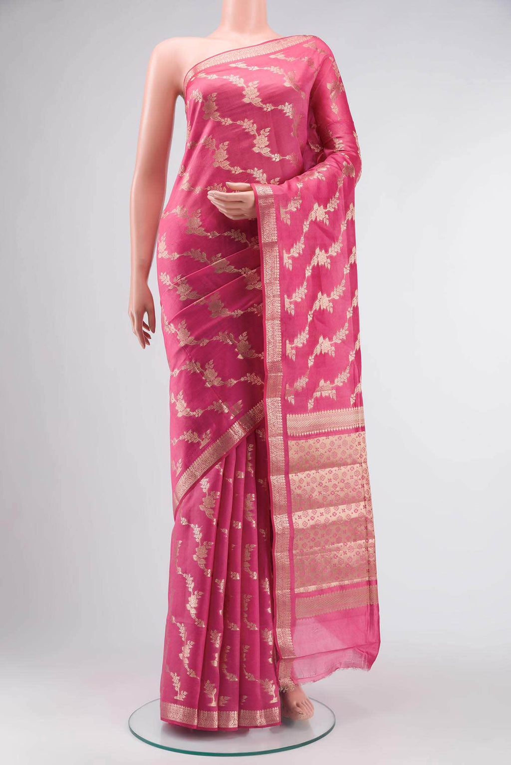 Pink Banarasi Silk Saree