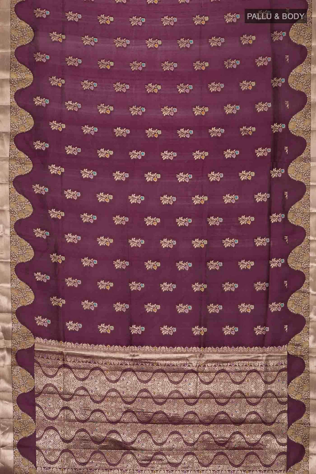 Burgundy Banarasi Raw Silk Saree