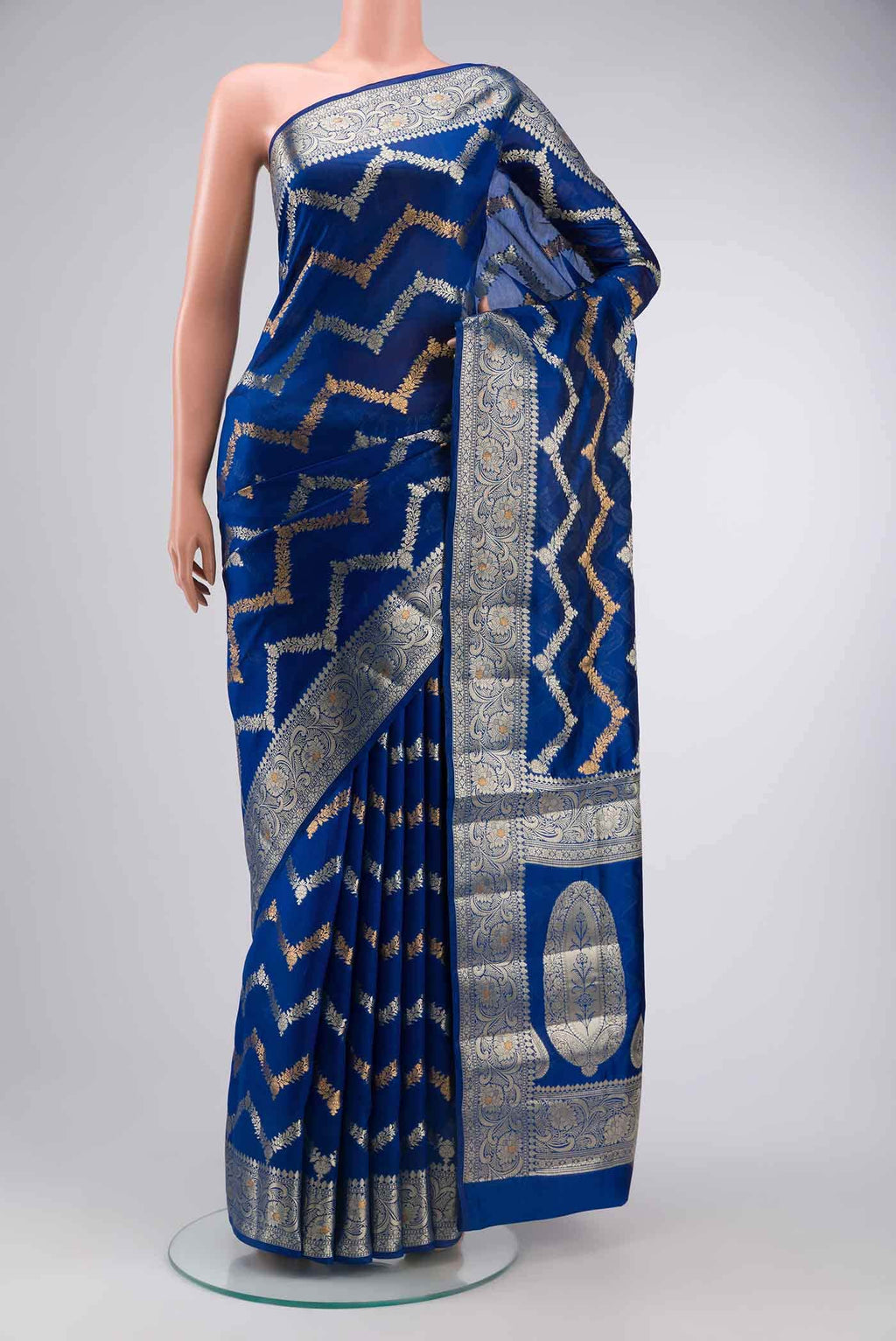 Blue Banarasi Raw Silk Saree
