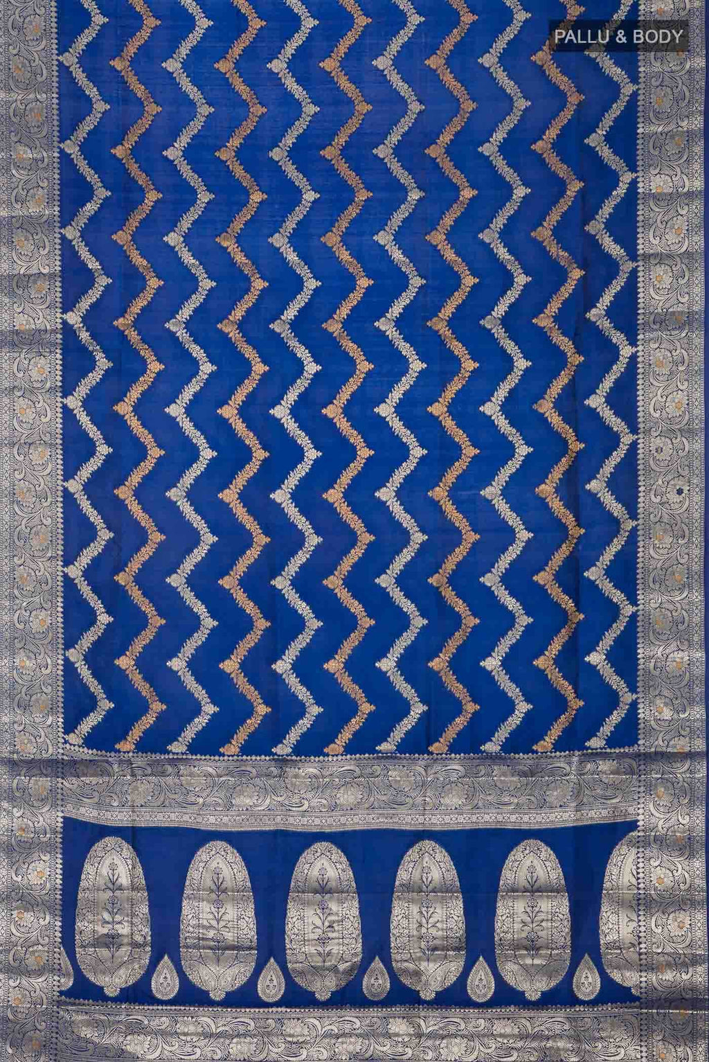 Blue Banarasi Raw Silk Saree