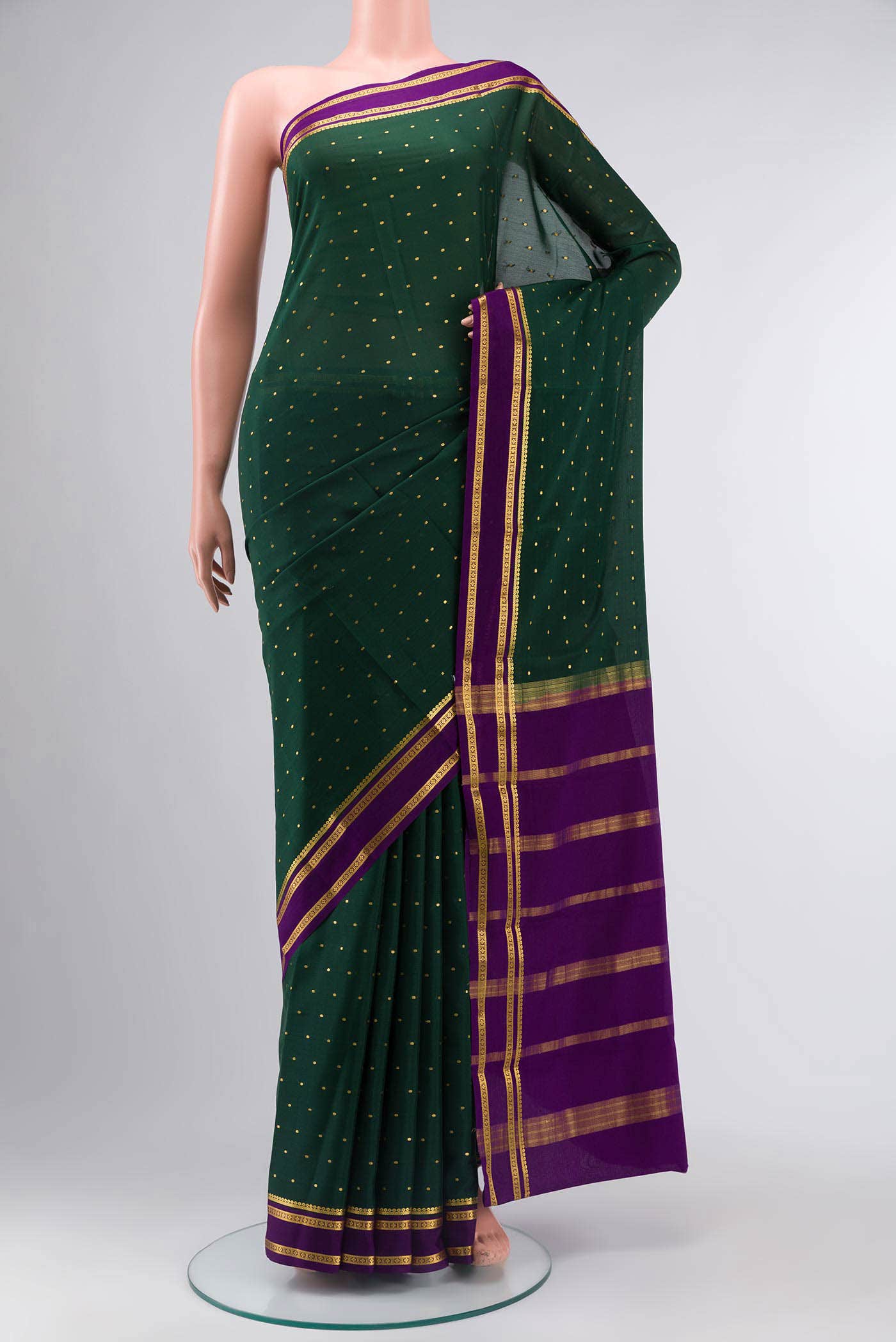 Green Crepe Saree