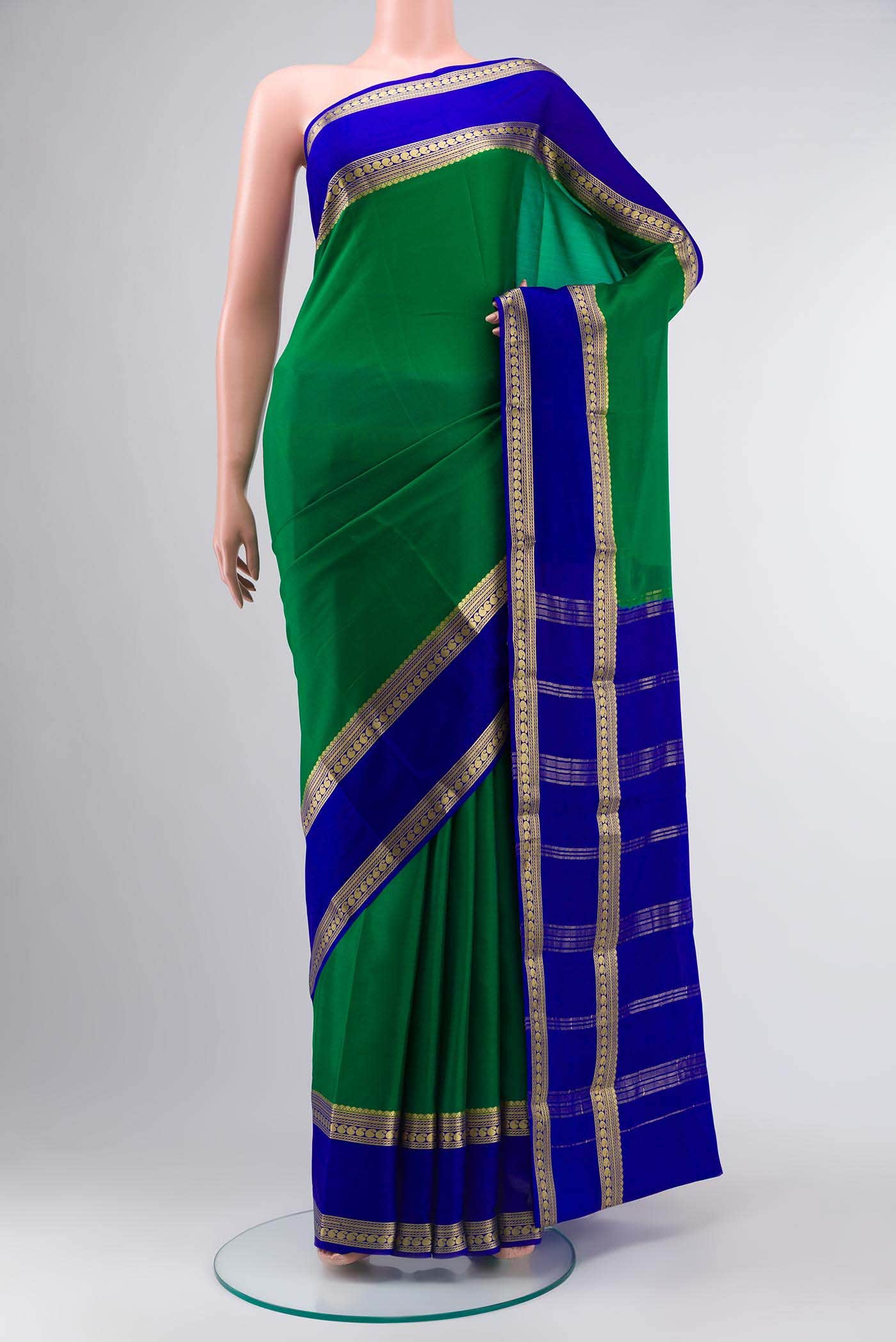 Green Crepe Saree