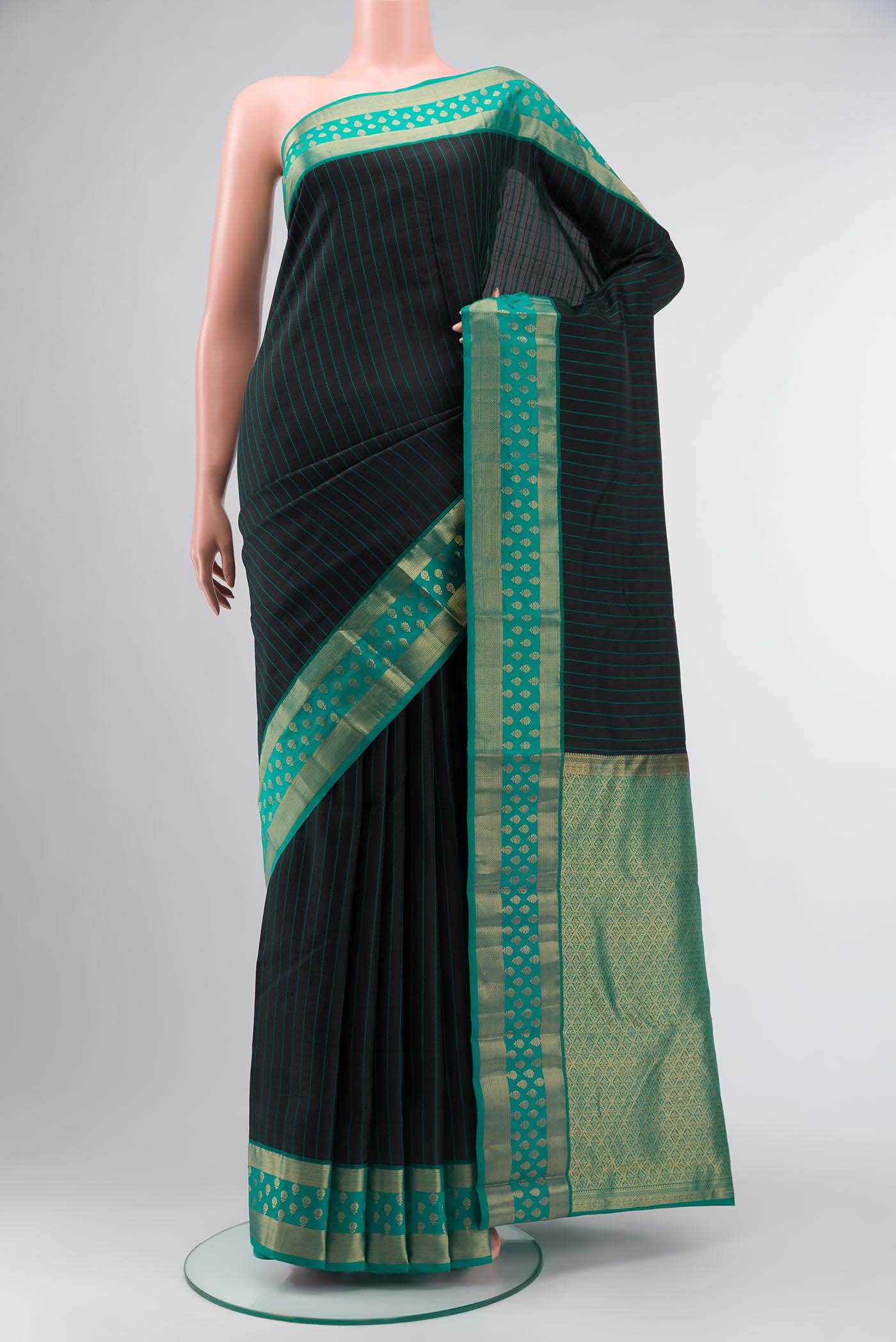 Black Kanchipuram Silk Saree