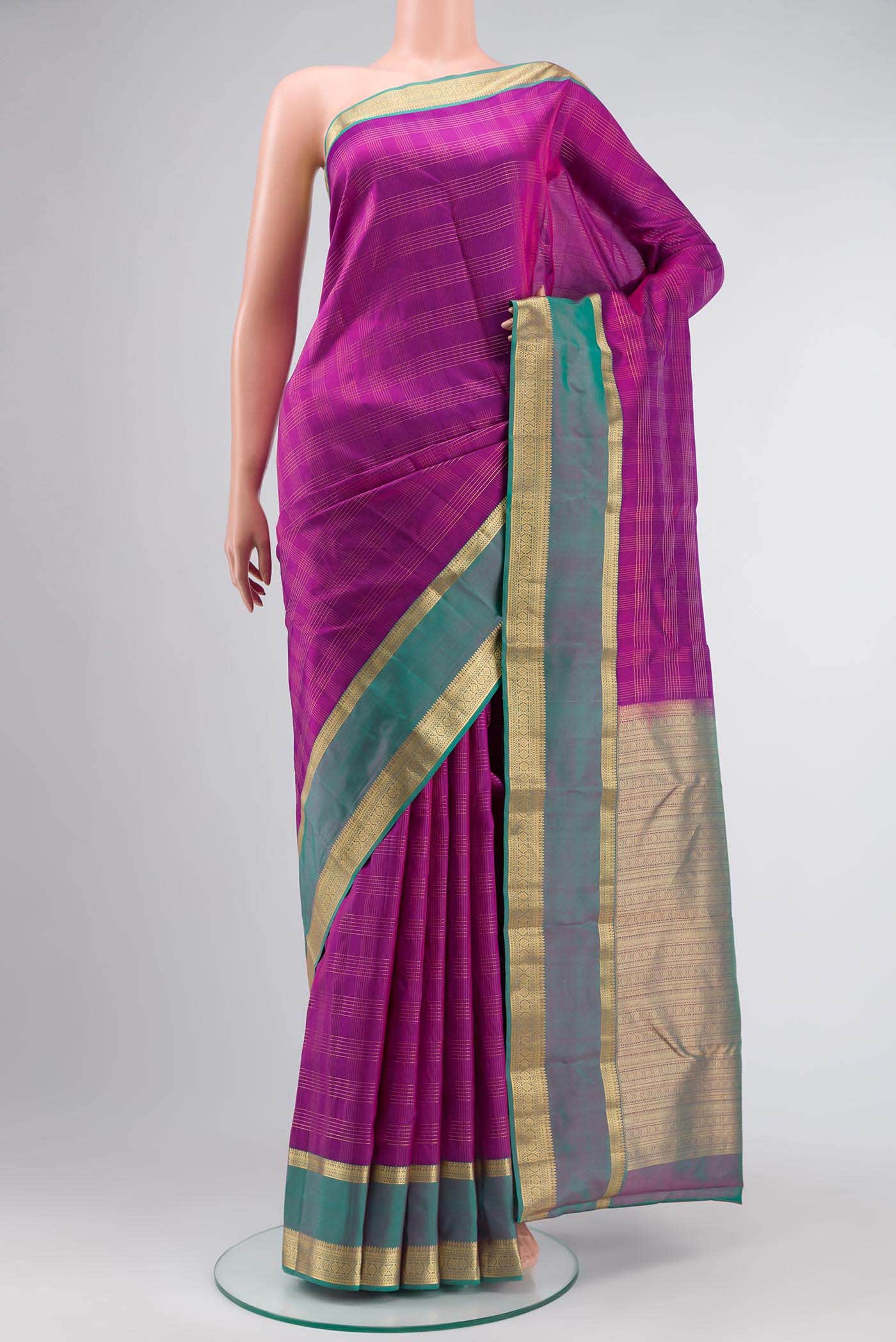 Purple Kanchipuram Silk Saree