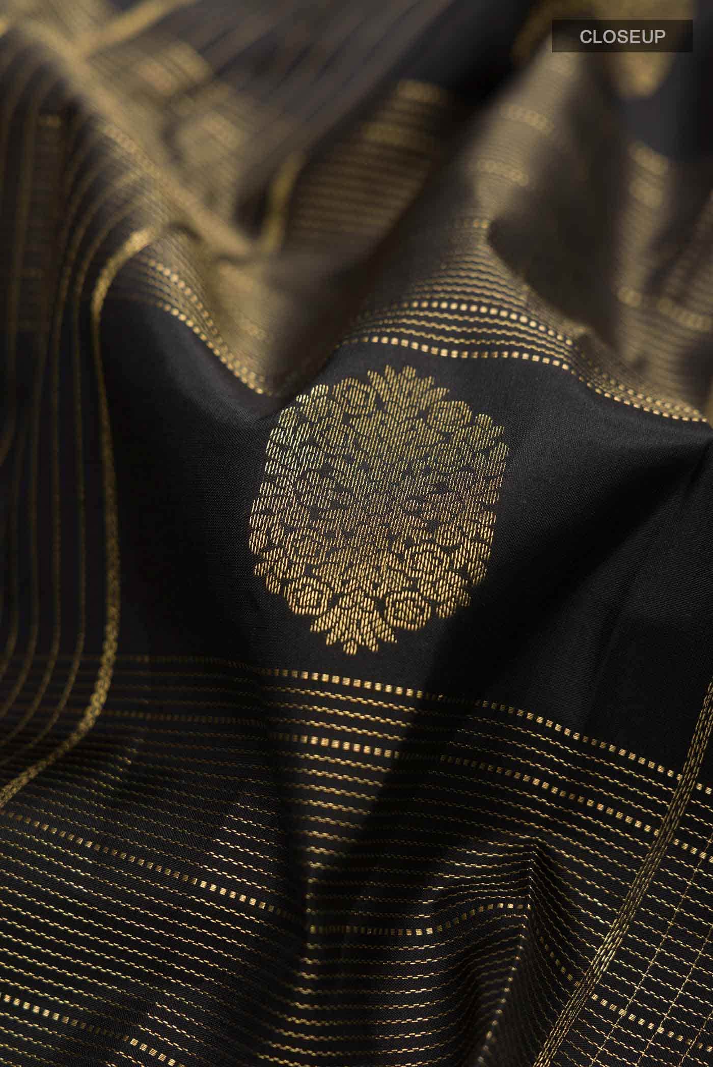 Black Kanchipuram Silk Saree