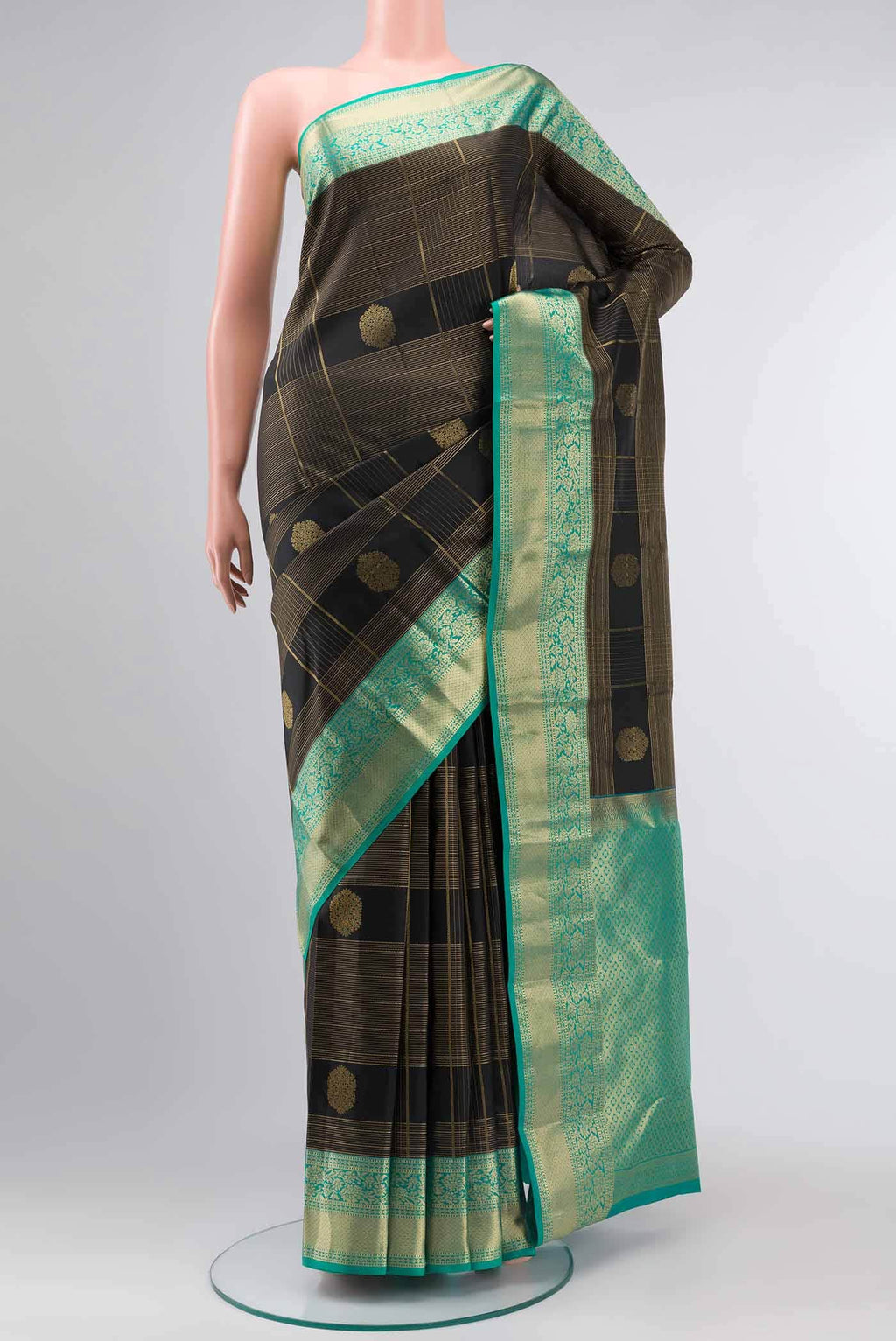 Black Kanchipuram Silk Saree