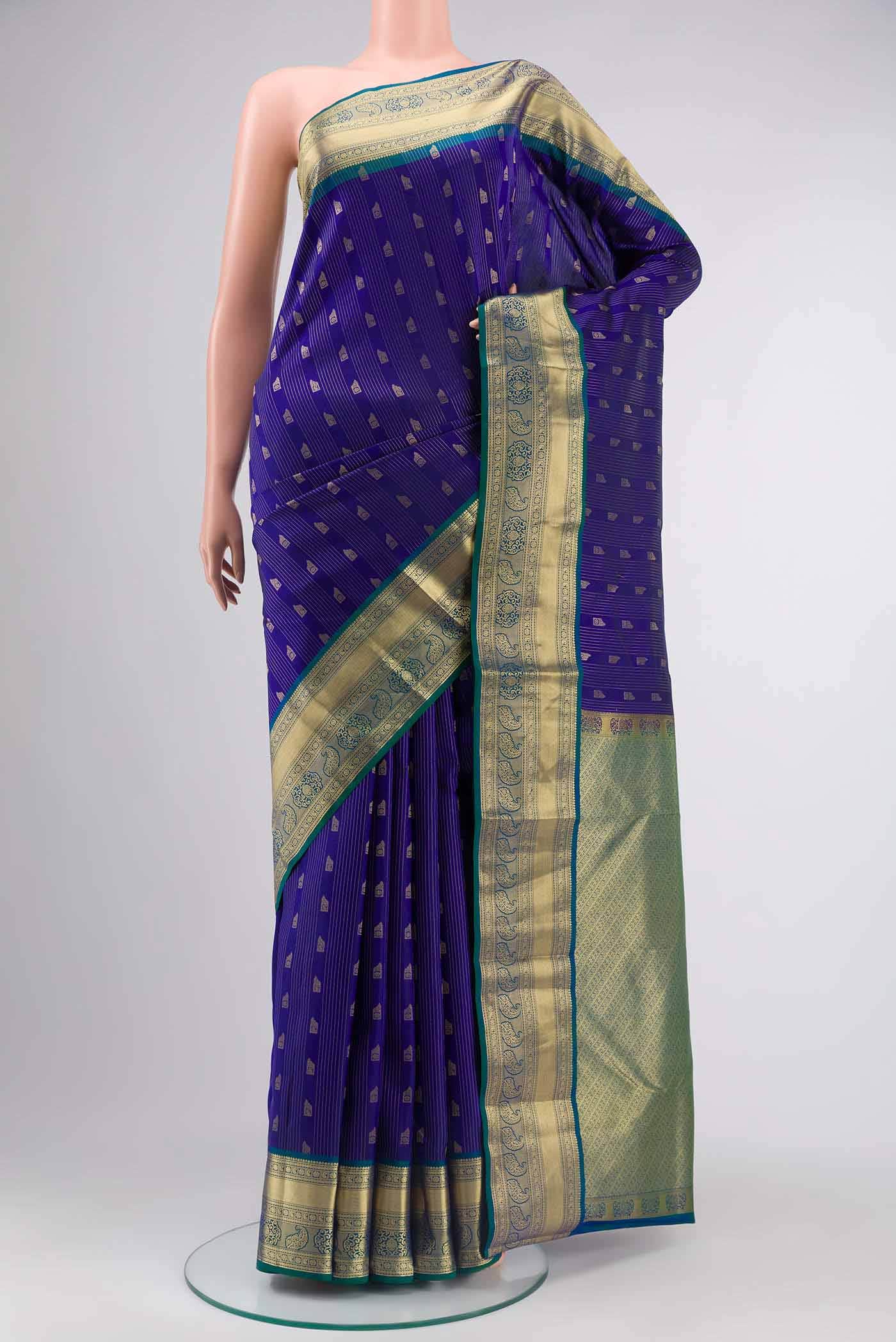 Blue Kanchipuram Silk Saree