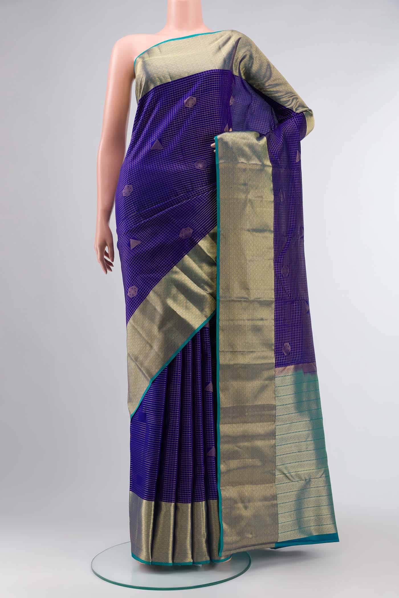 Blue Kanchipuram Silk Saree