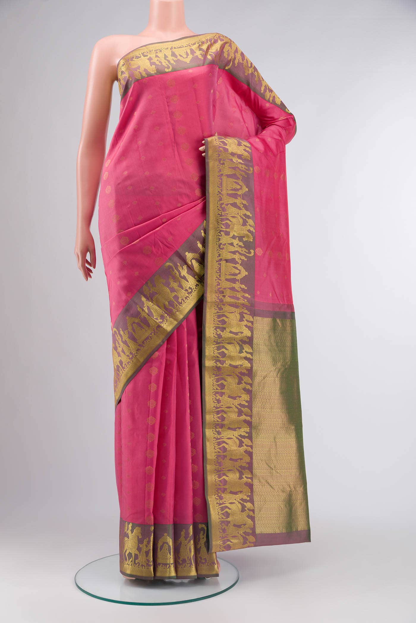 Pink Kanchipuram Silk Saree