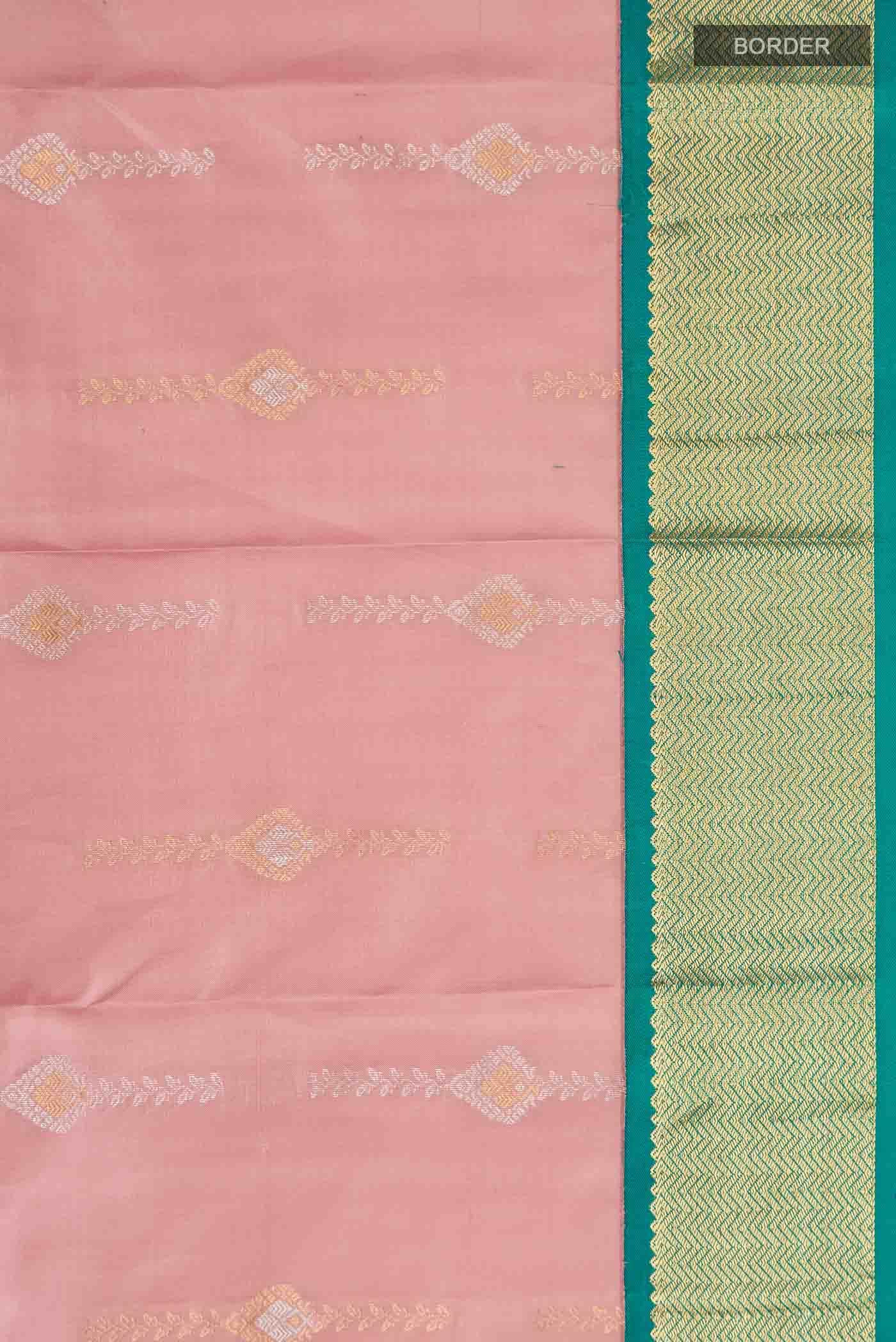 Rose Gold Kanchipuram Silk Saree