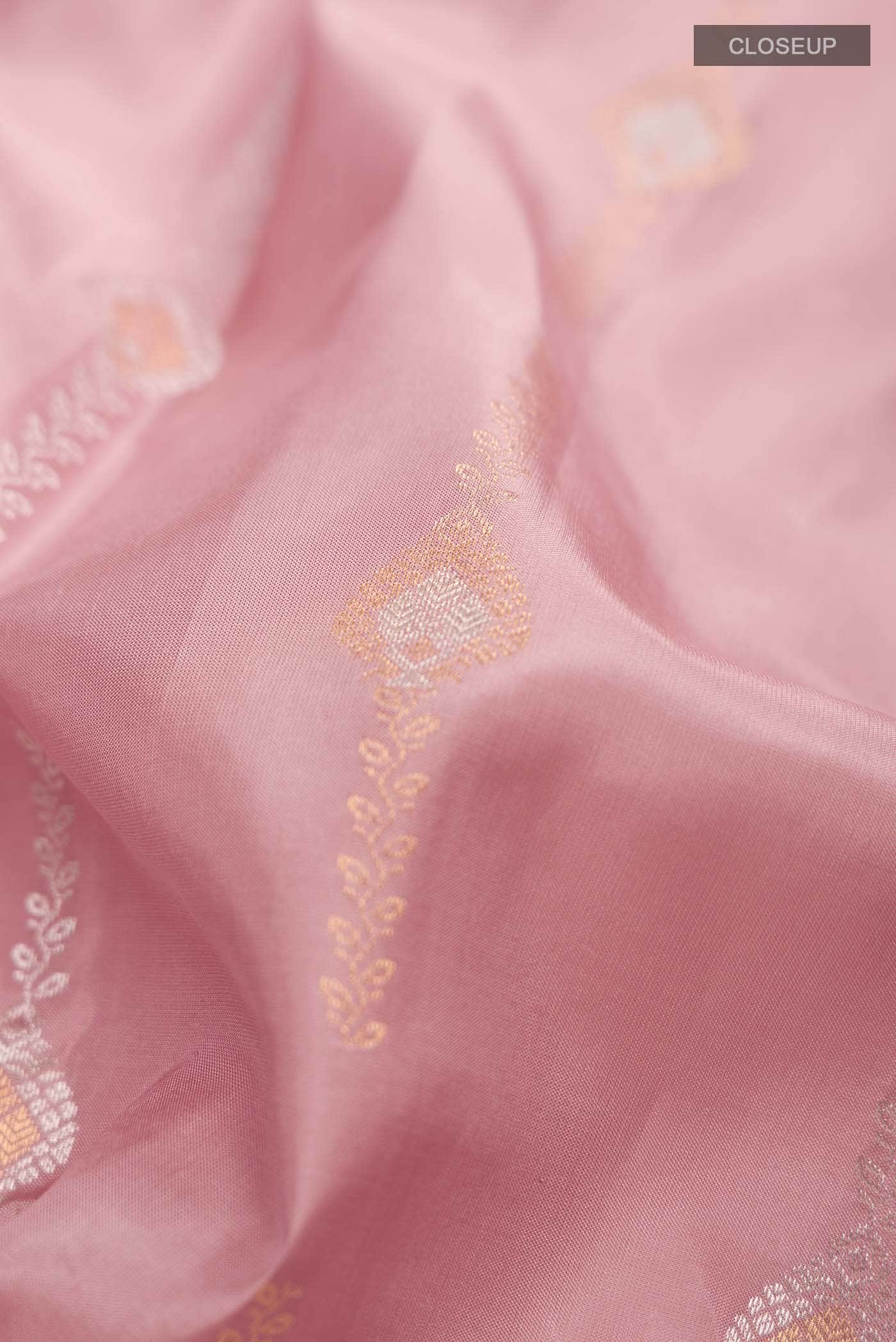 Rose Gold Kanchipuram Silk Saree