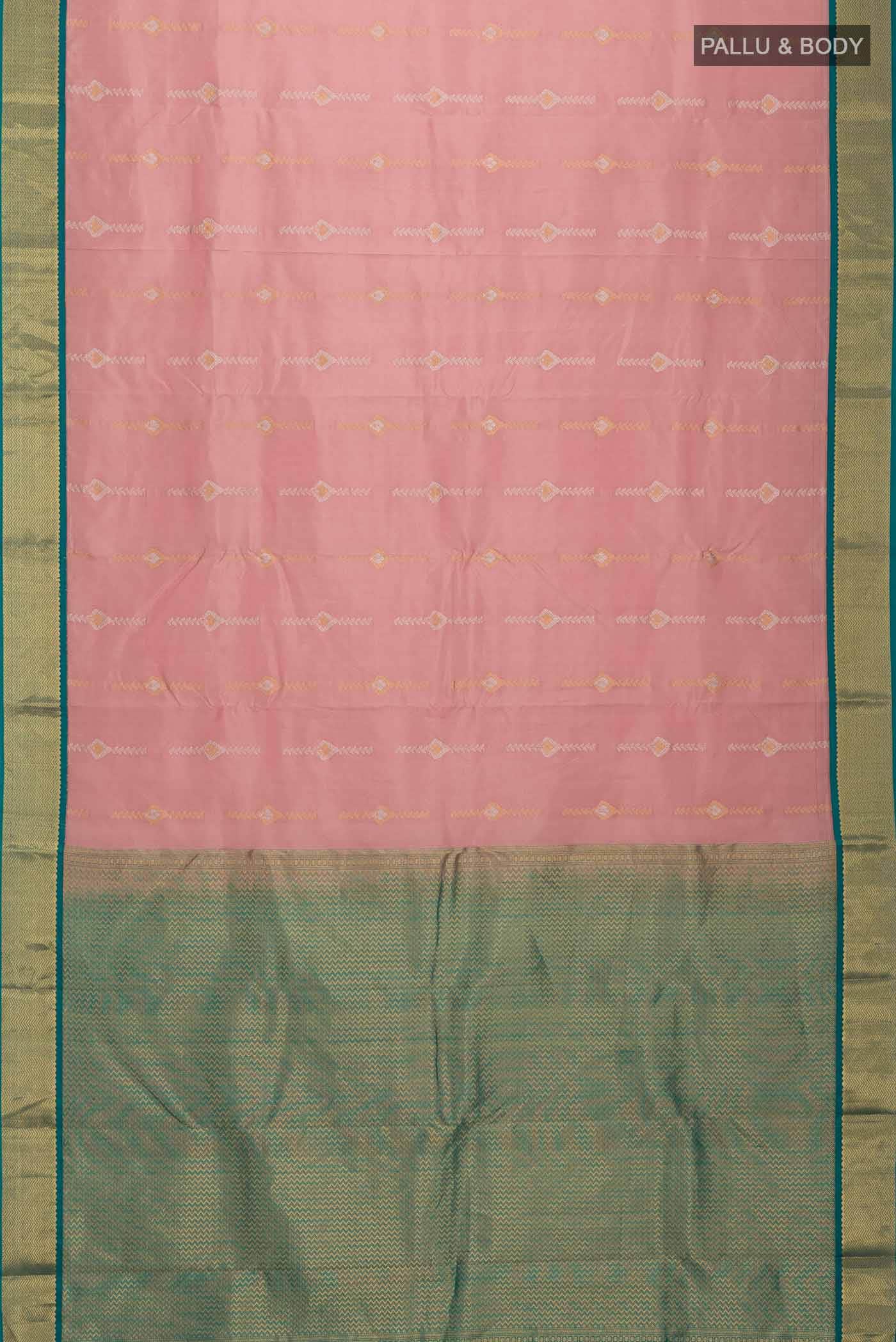 Rose Gold Kanchipuram Silk Saree