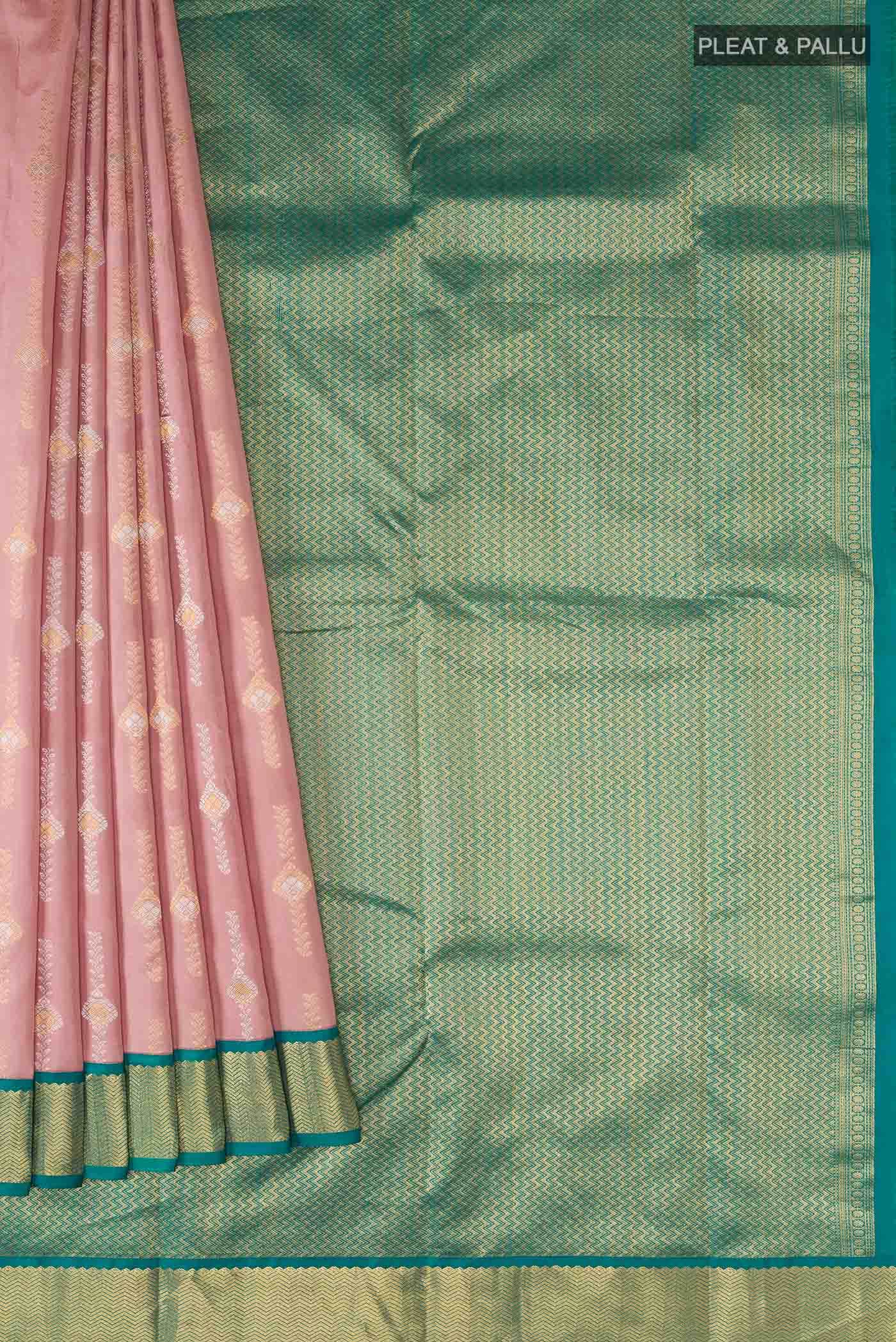 Rose Gold Kanchipuram Silk Saree