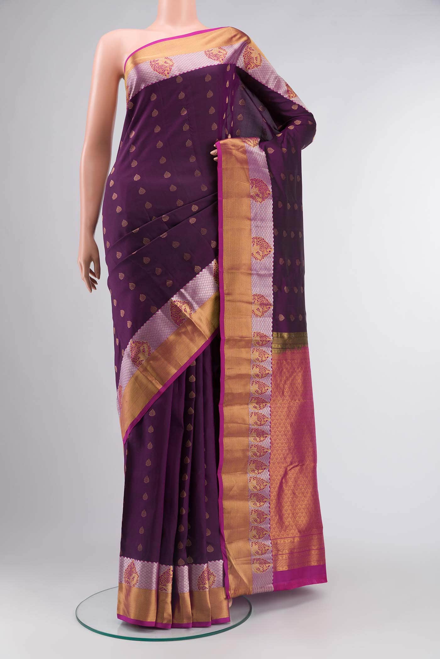 Purple Kanchipuram Silk Saree