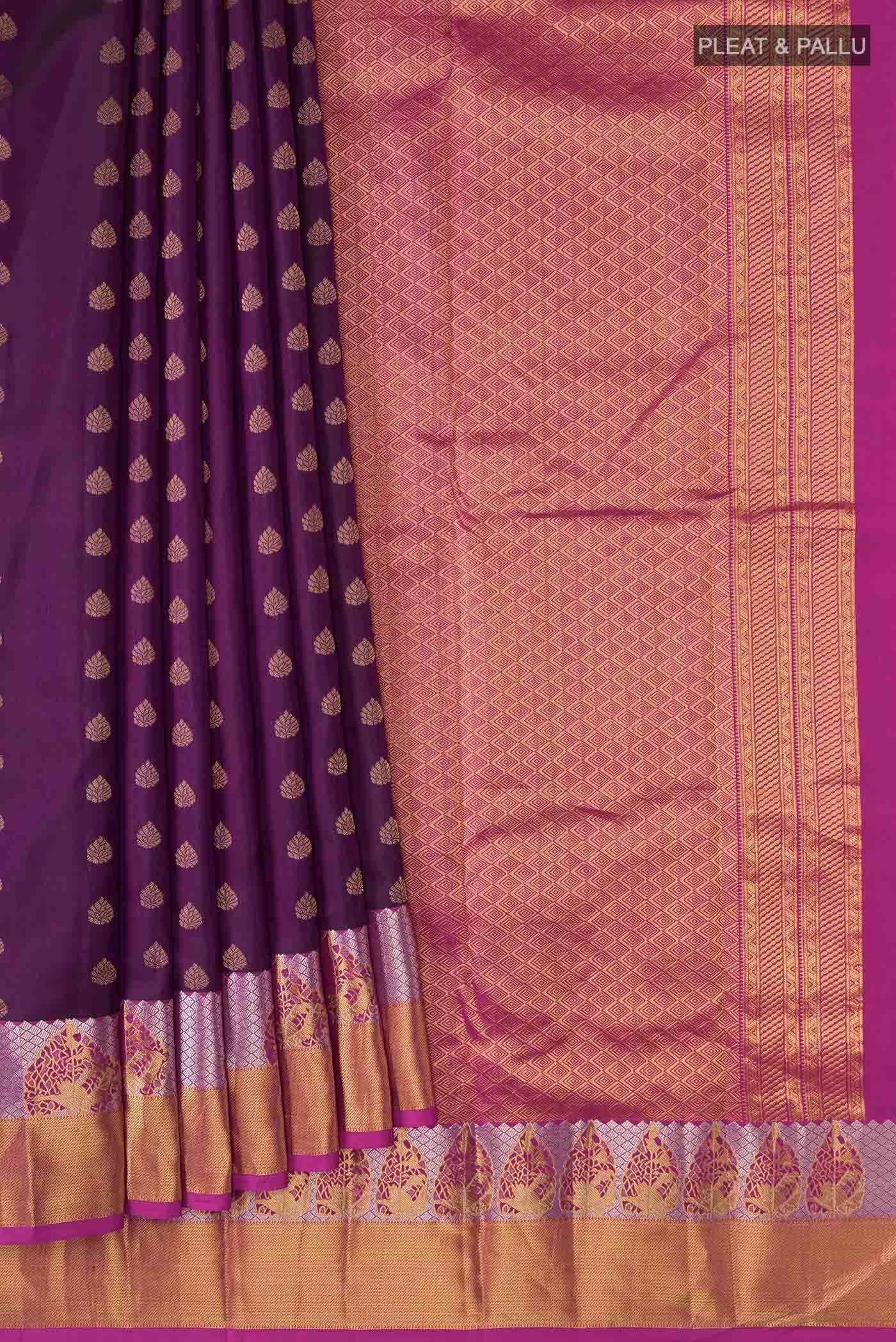 Purple Kanchipuram Silk Saree