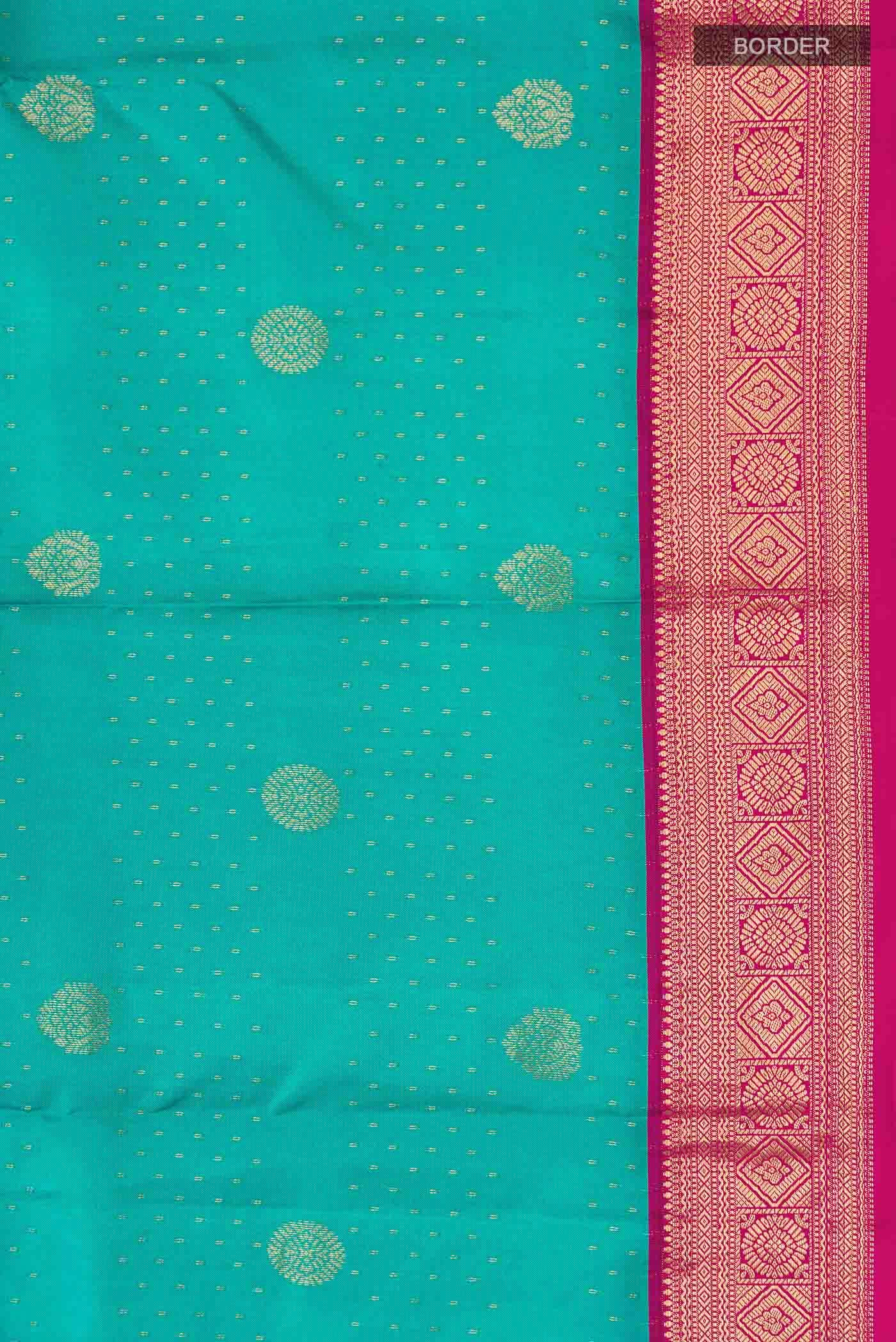 Turquoise Kanchipuram Silk Saree