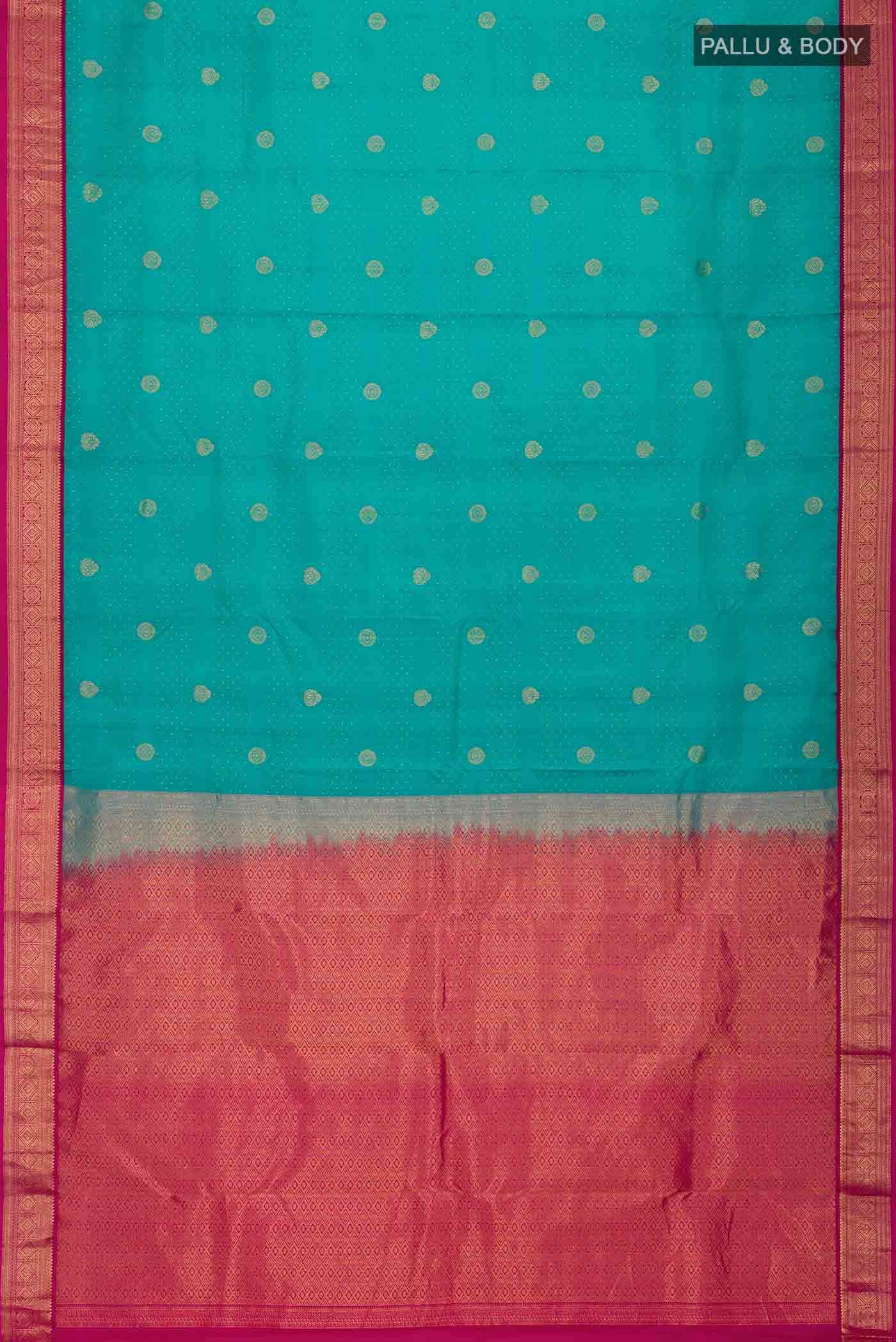 Turquoise Kanchipuram Silk Saree