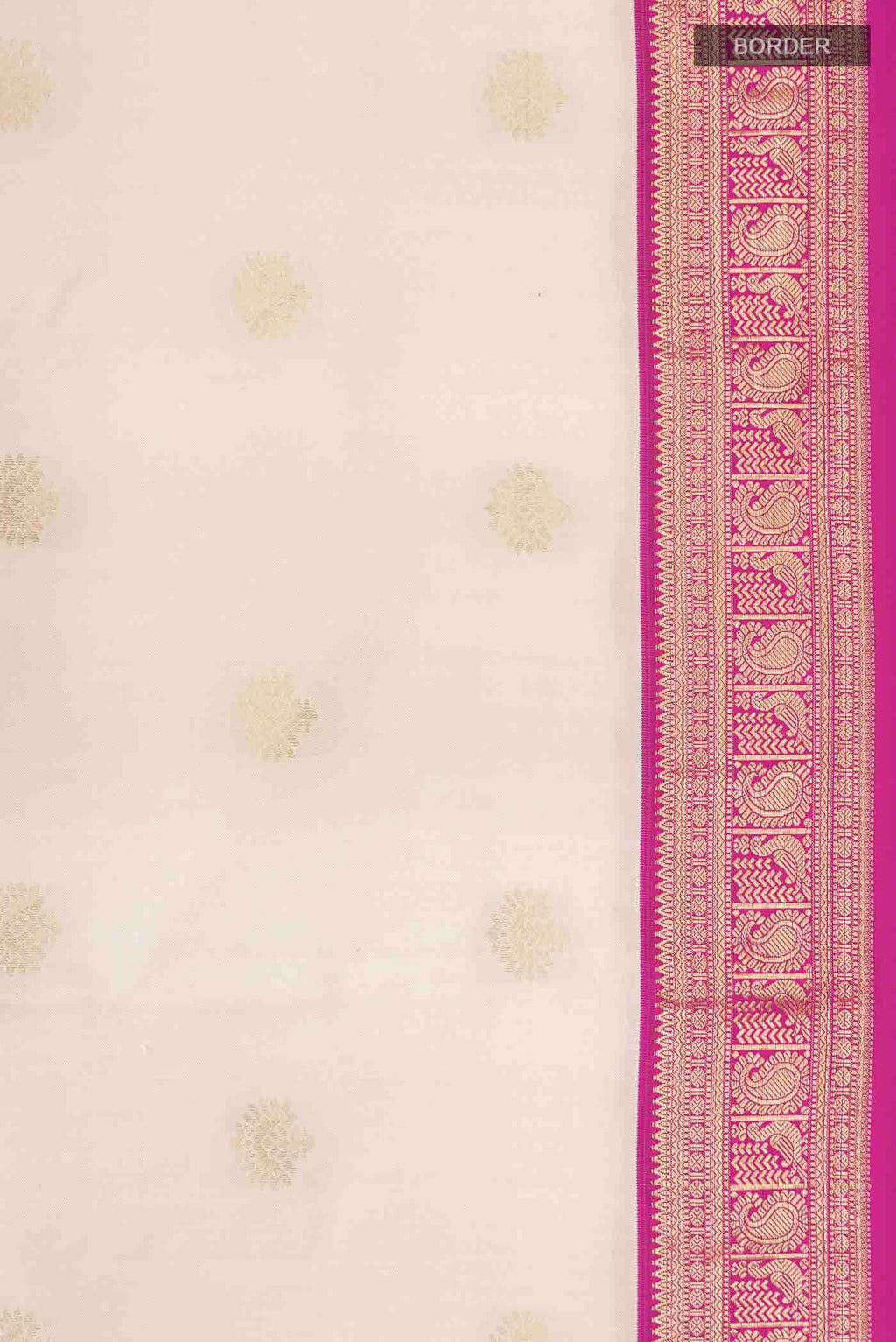 Off White Kanchipuram Silk Saree