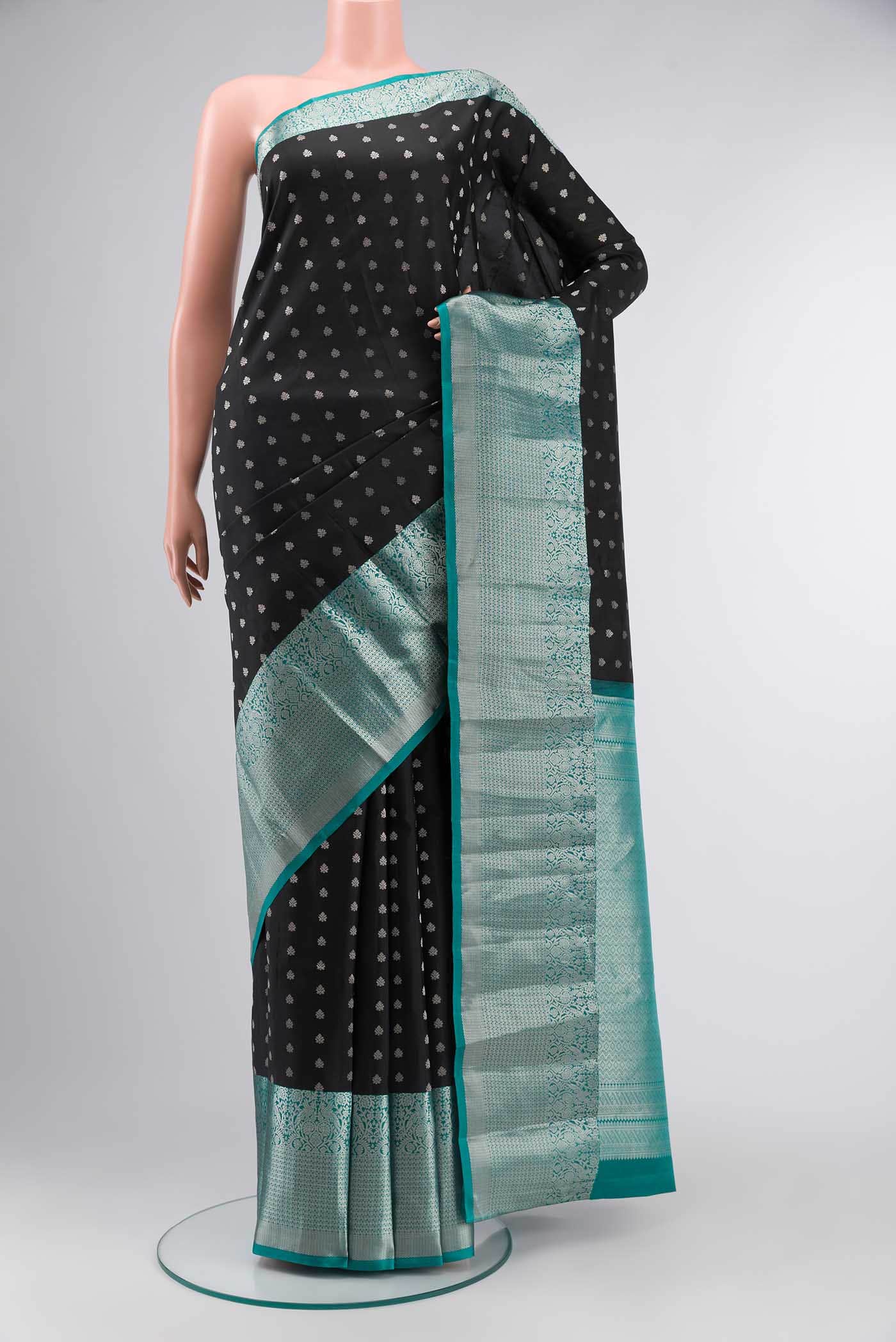 Black Kanchipuram Silk Saree