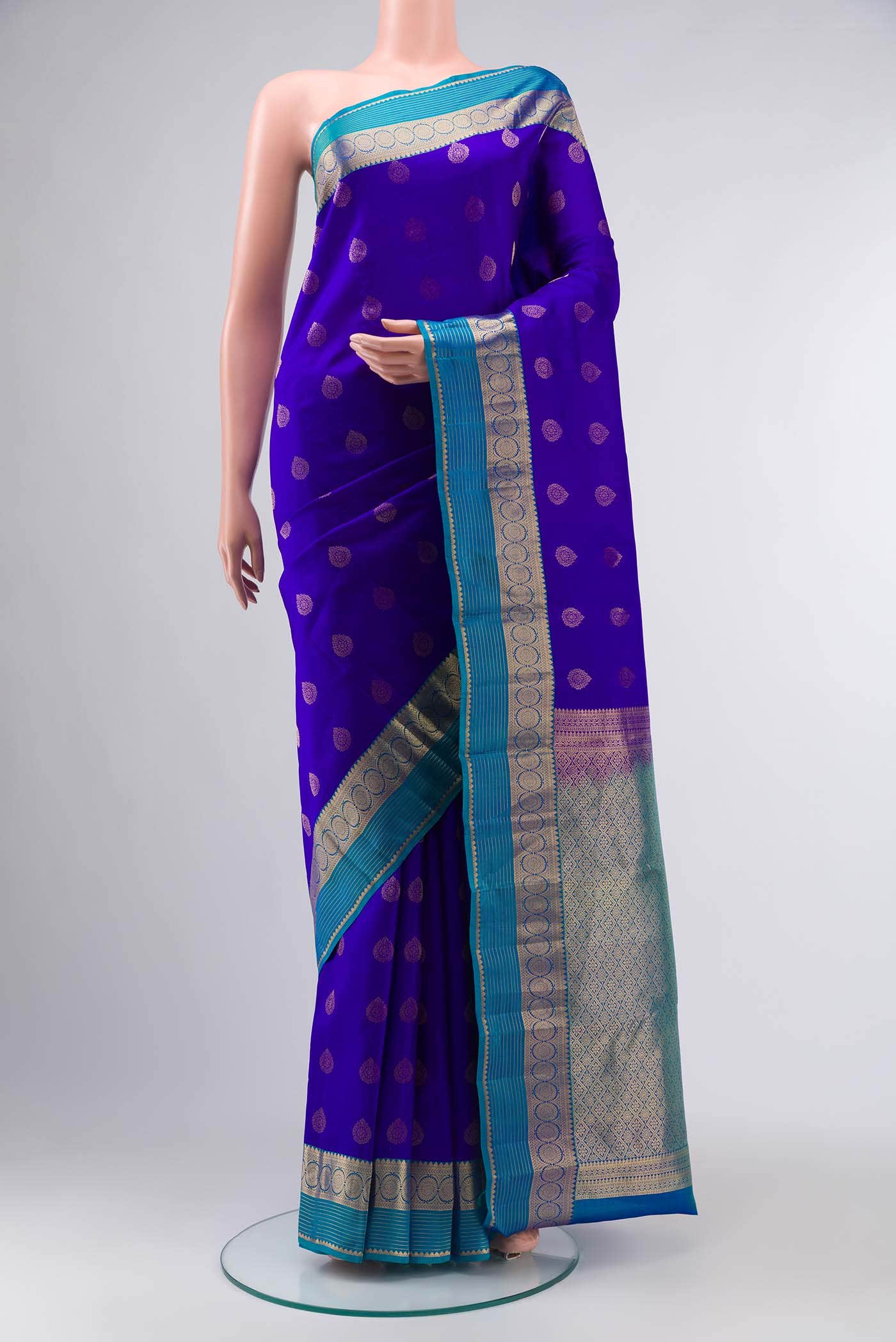 Blue Kanchipuram Silk Saree