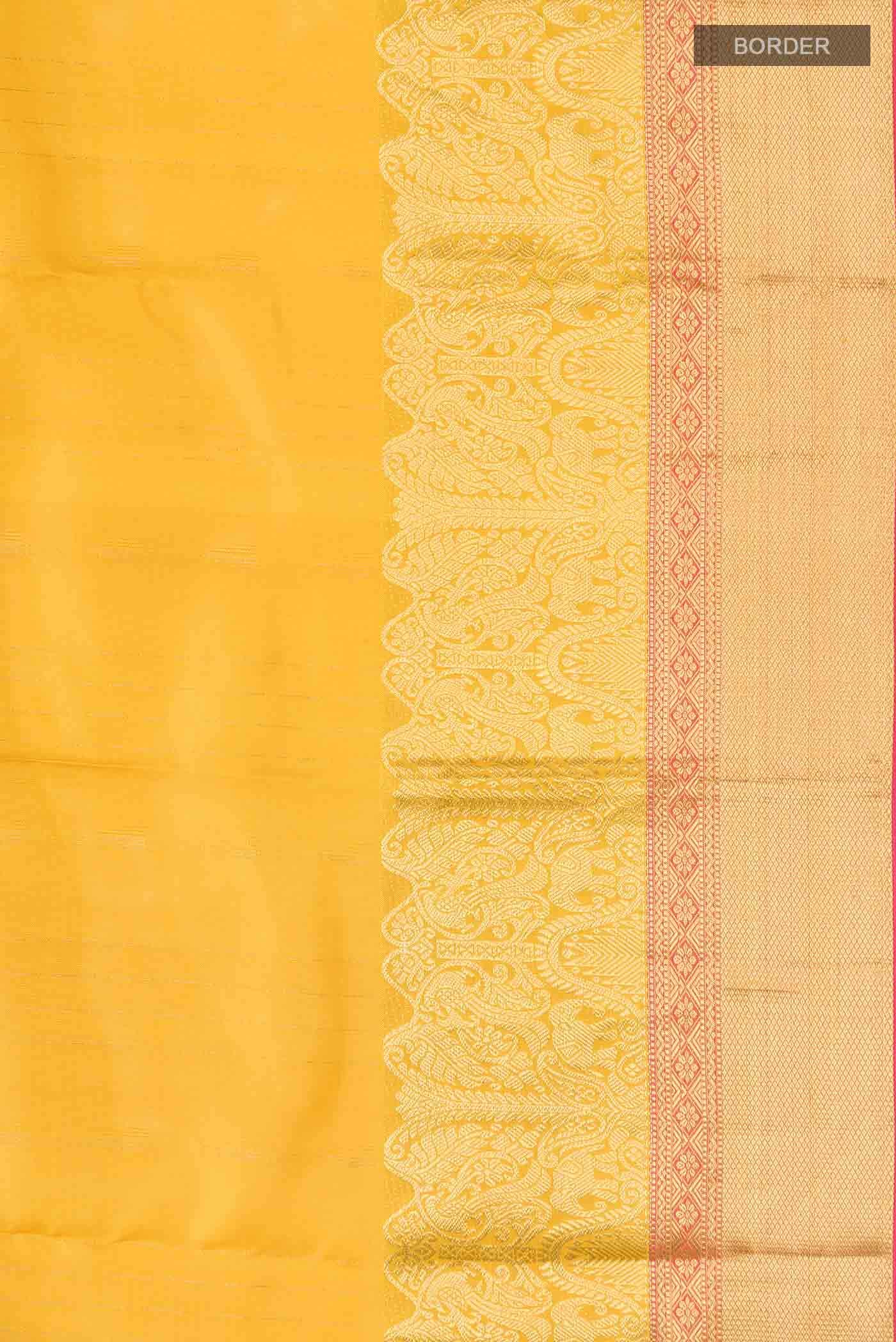 Yellow Kanchipuram Silk Saree