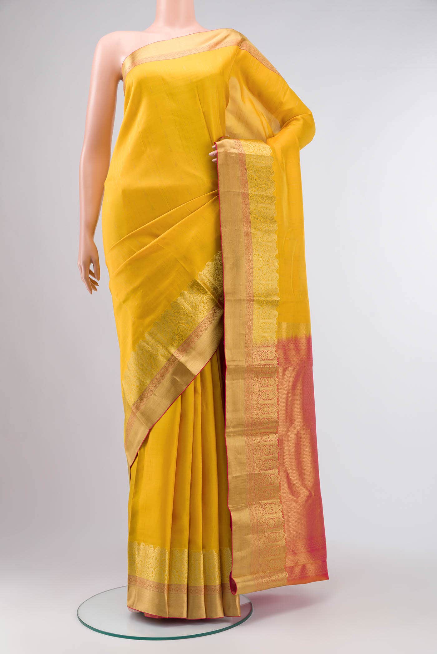 Yellow Kanchipuram Silk Saree